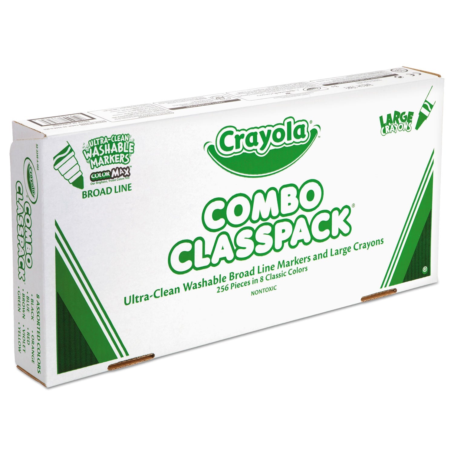 Crayola® Crayon And Ultra-Clean Washable Marker Classpack, 8 Colors, 128 Each Crayons/markers, 256/box