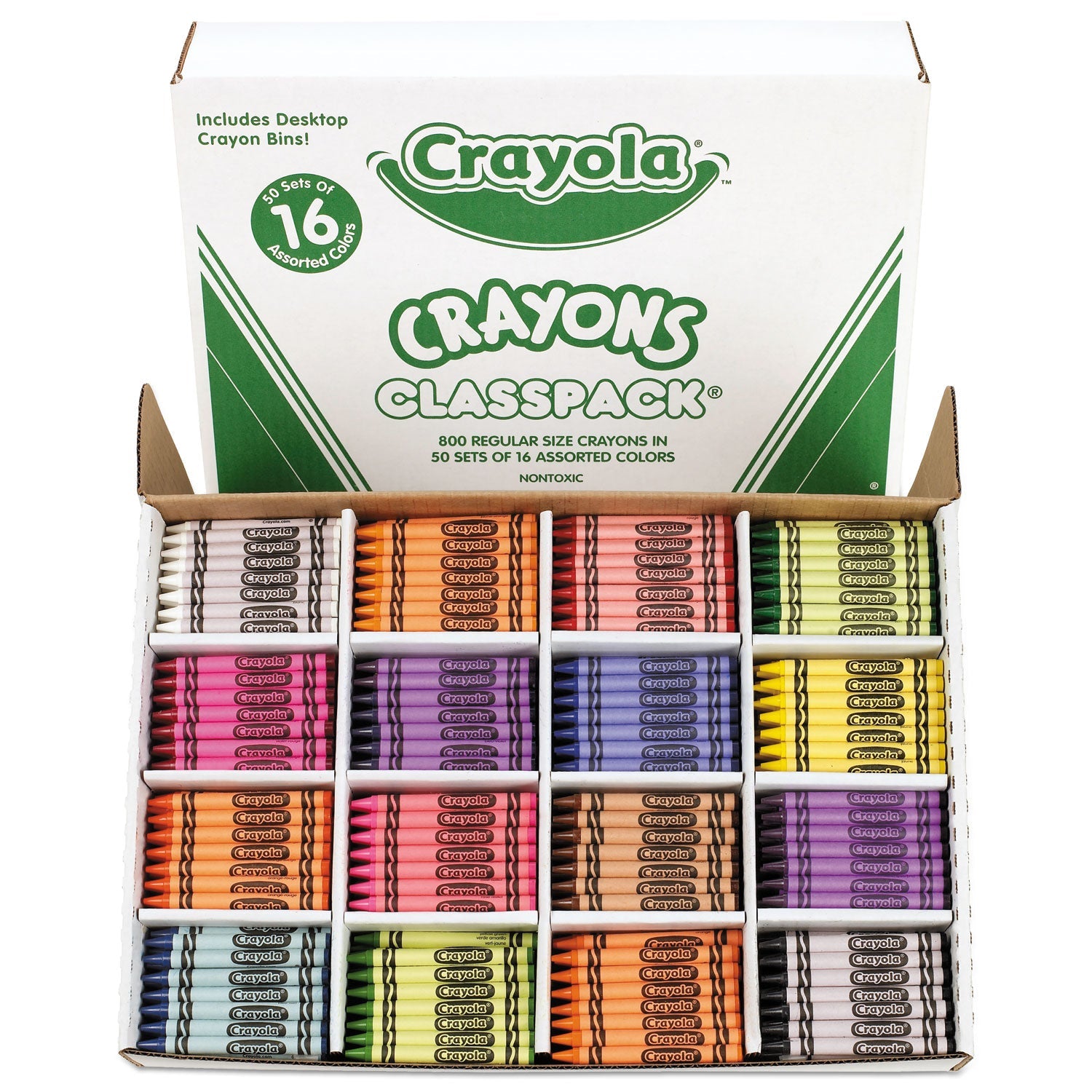 Crayola® Classpack Regular Crayons, 16 Colors, 800/box