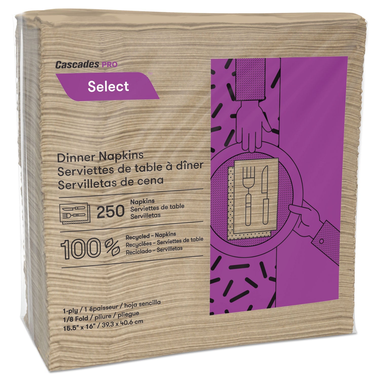 Cascades PRO Select Dinner Napkins | Natural