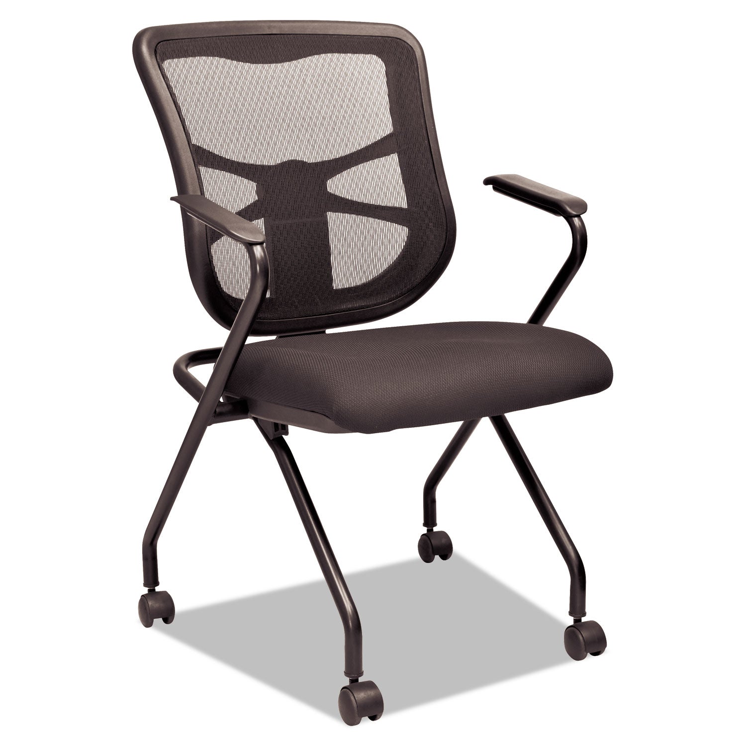 Mesh Nesting Chairs | Padded Arms | Black | 2-Ct