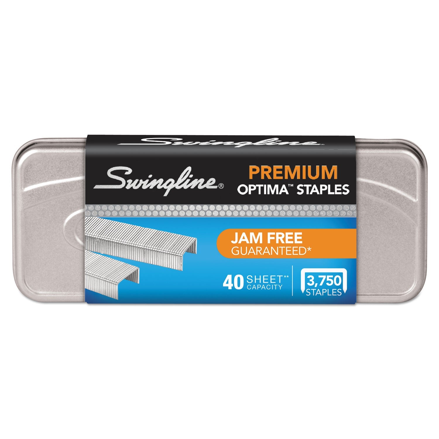 Swingline® Optima Staples, 0.25" Leg, 0.5" Crown, Steel, 3,750/pack