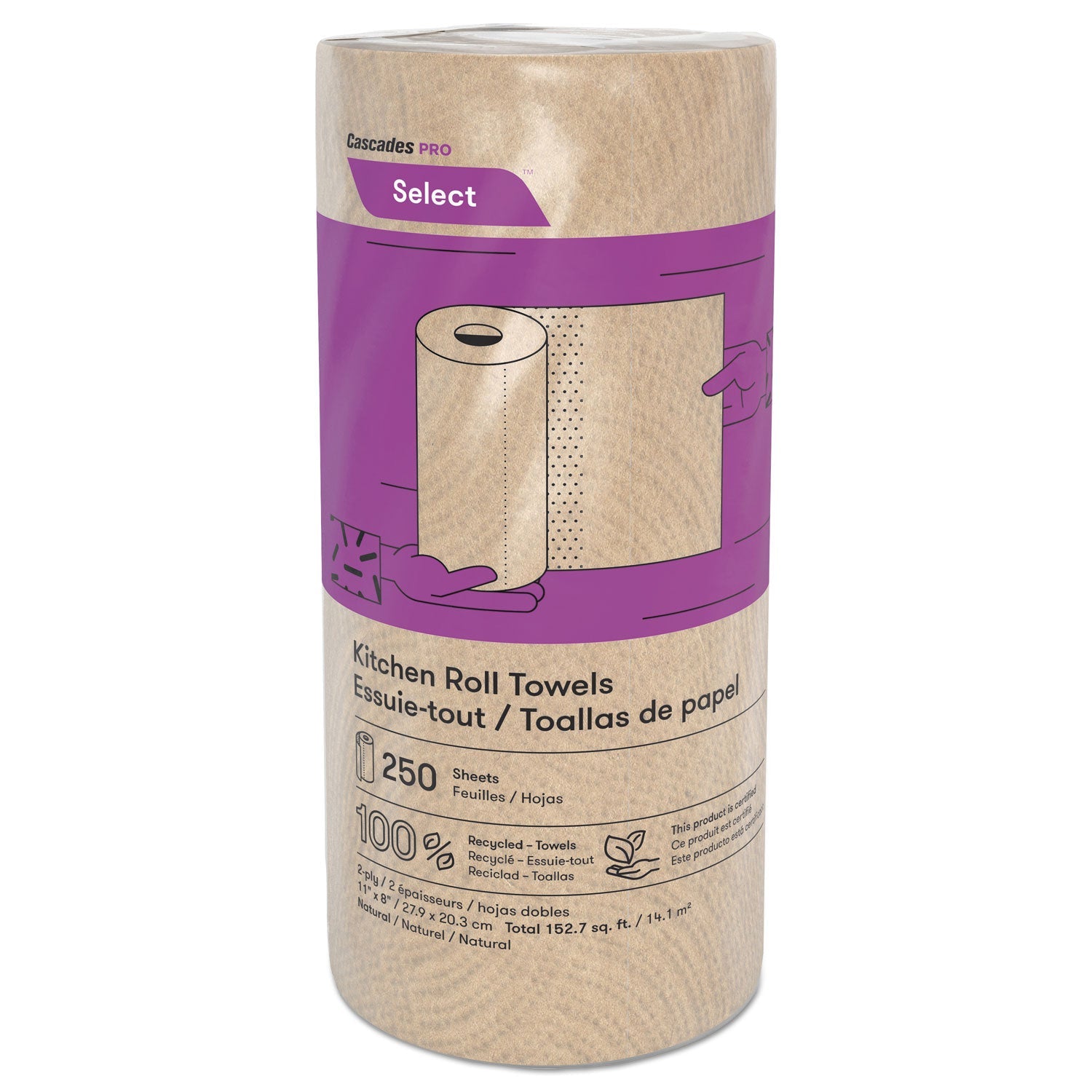 Kitchen Roll Towels | 2-Ply, Natural, 12/Carton