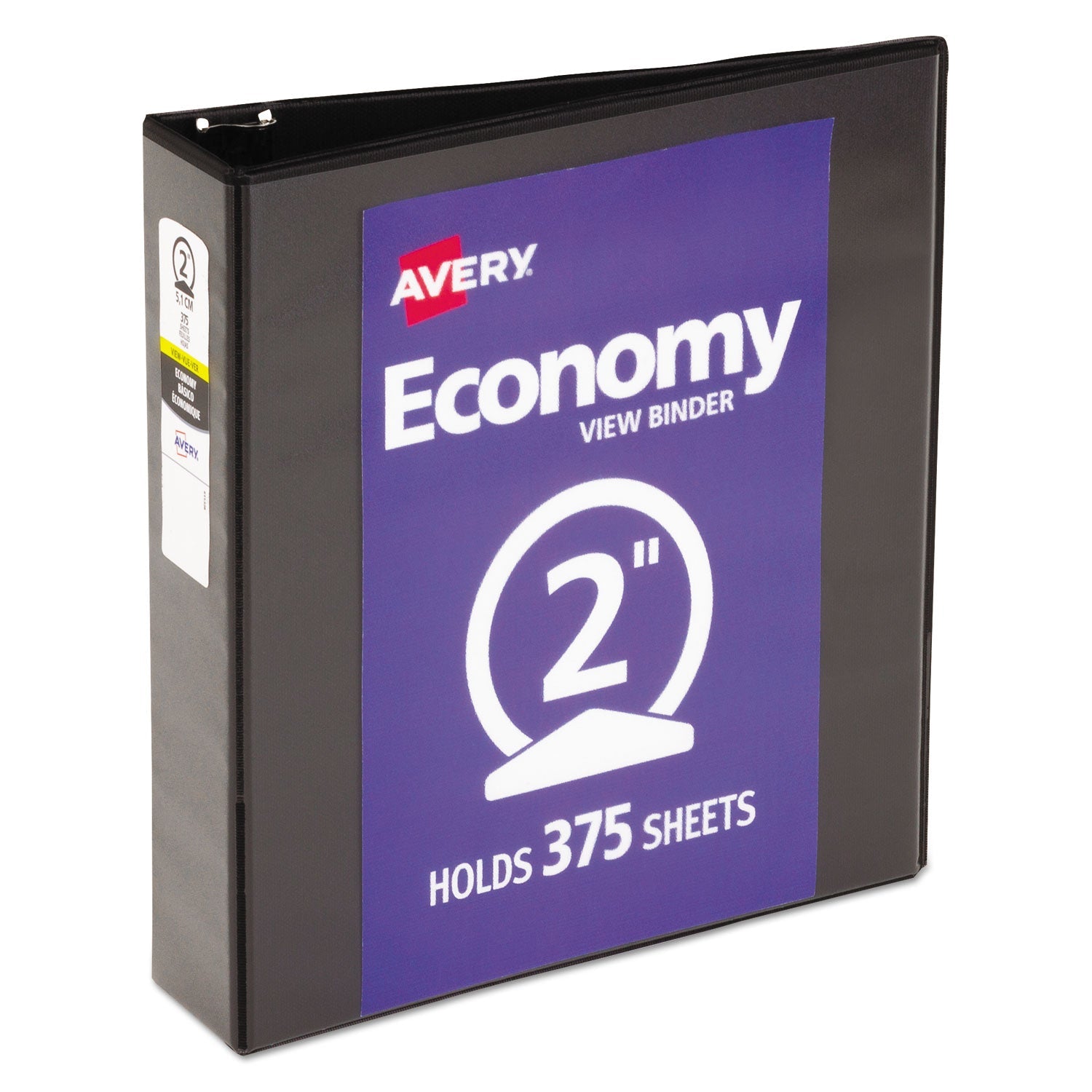 Avery® Economy View Binder With Round Rings , 3 Rings, 2" Capacity, 11 X 8.5, Black, (5730)