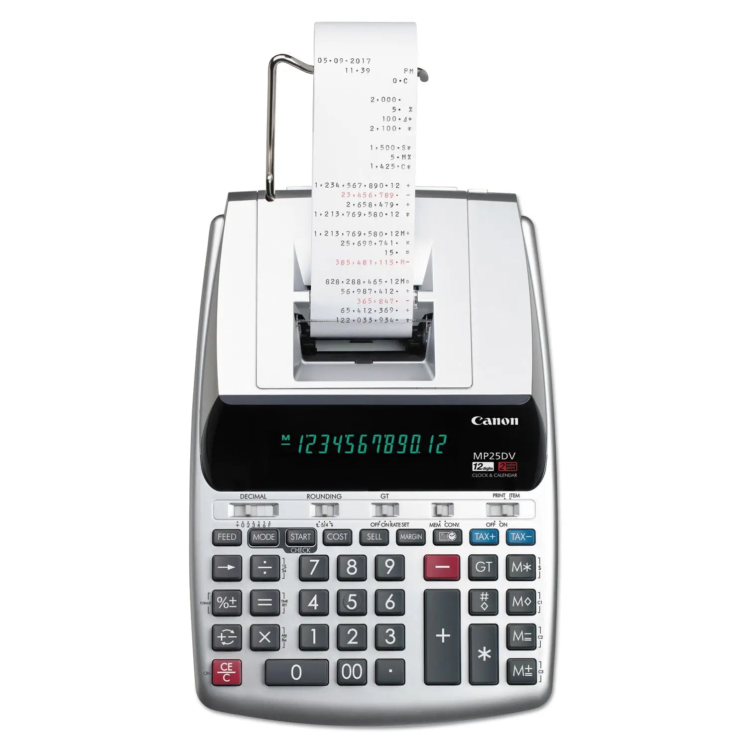 Canon® Mp25dv 12-Digit Ribbon Printing Calculator, Black/red Print, 4.3 Lines/sec