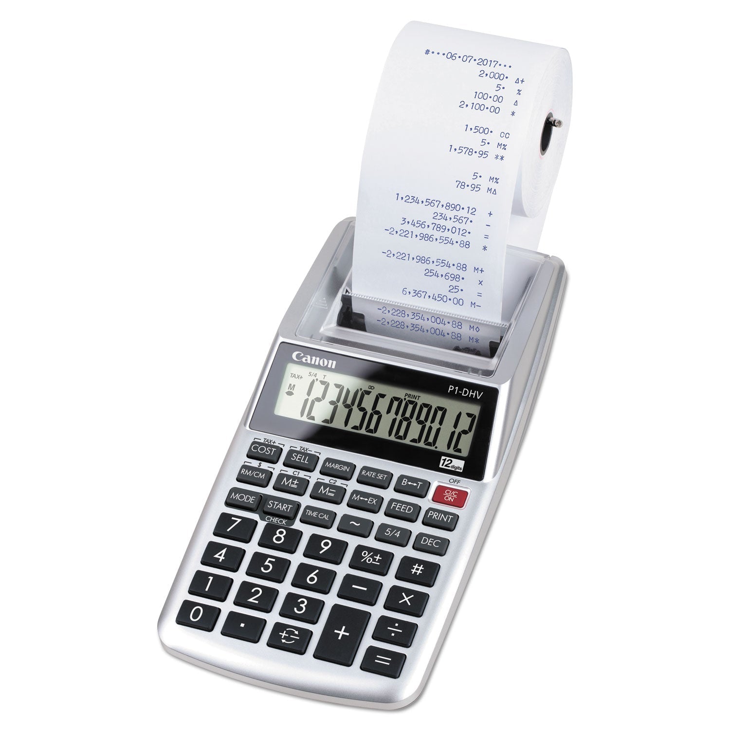 Canon® P1-Dhv 12-Digit Palm Printing Calculator, Purple Print, 2 Lines/sec