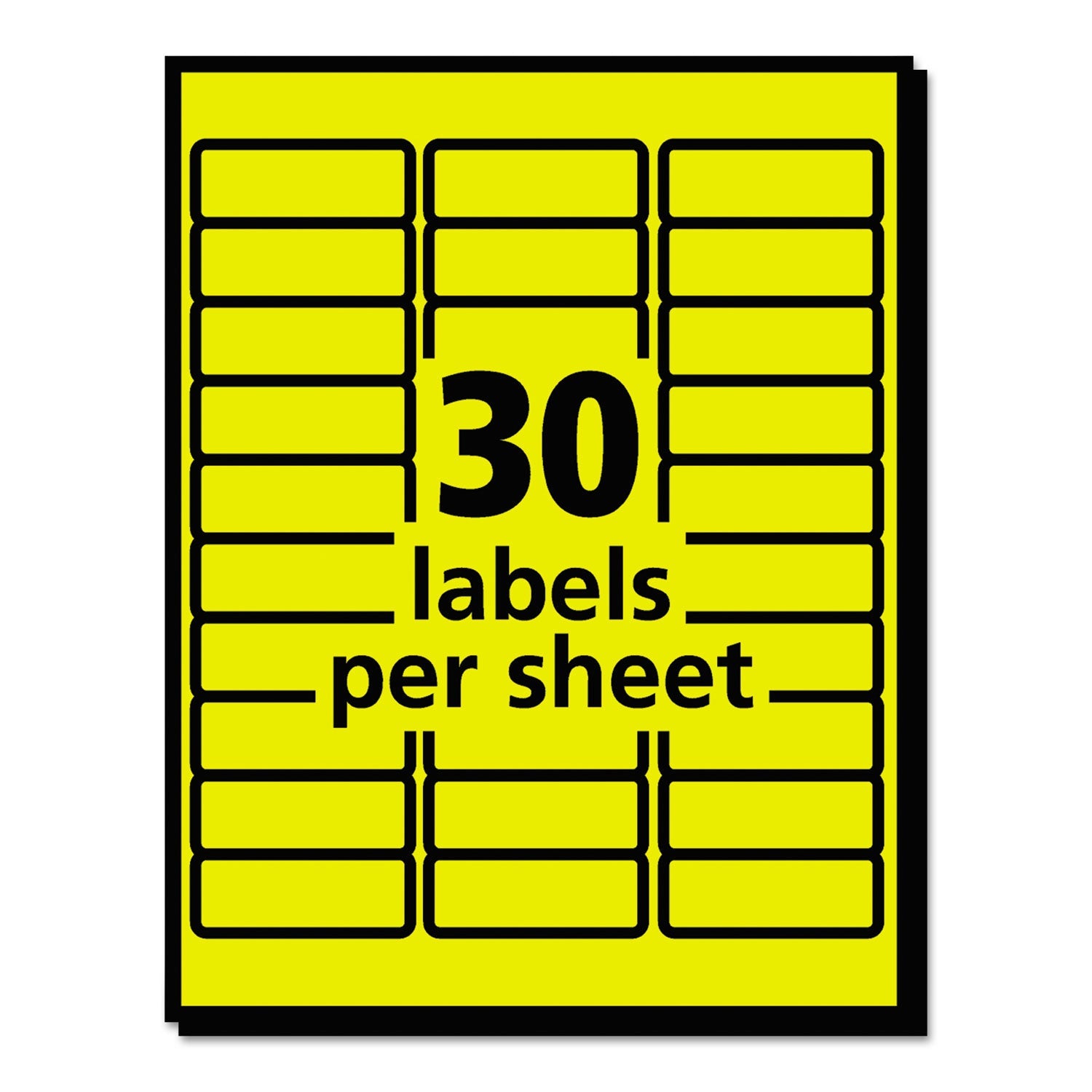 Avery® High-Visibility Permanent Laser ID Labels, 1 x 2.63, Neon Yellow, 750/Pack