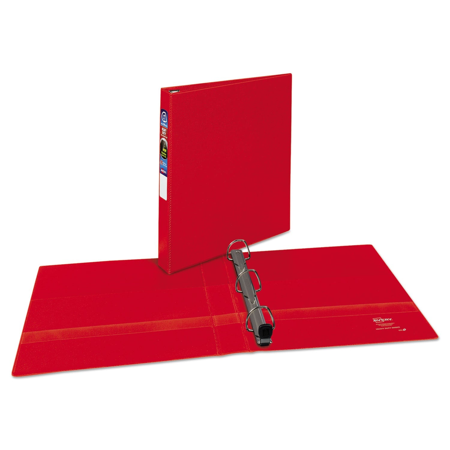 Heavy-Duty Non-View Binder | 1" EZD Rings, Red