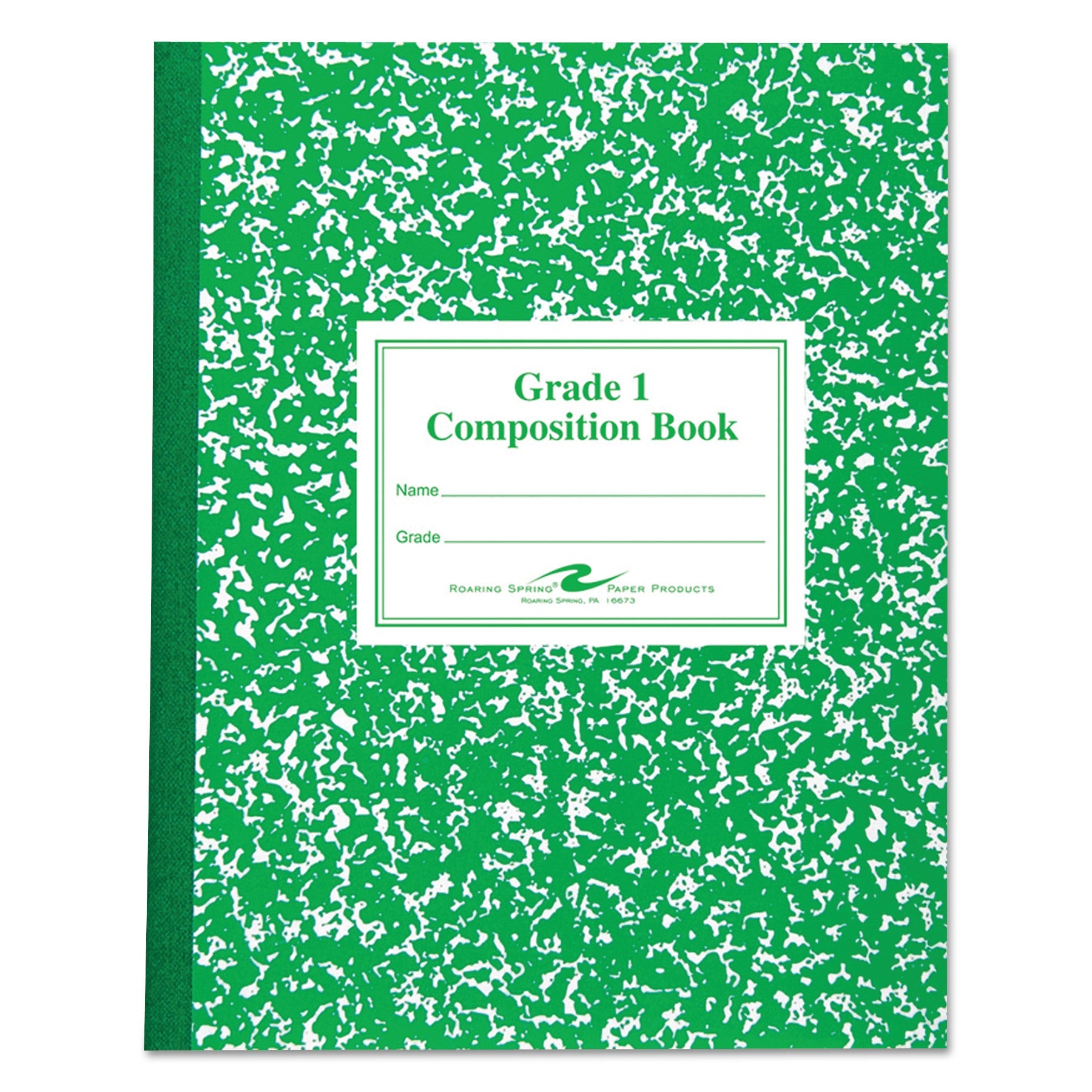 Roaring Spring® Grade School Ruled Composition Book, Grade 1 Manuscript Format, Green Cover, (50) 9.75 x 7.75 Sheets