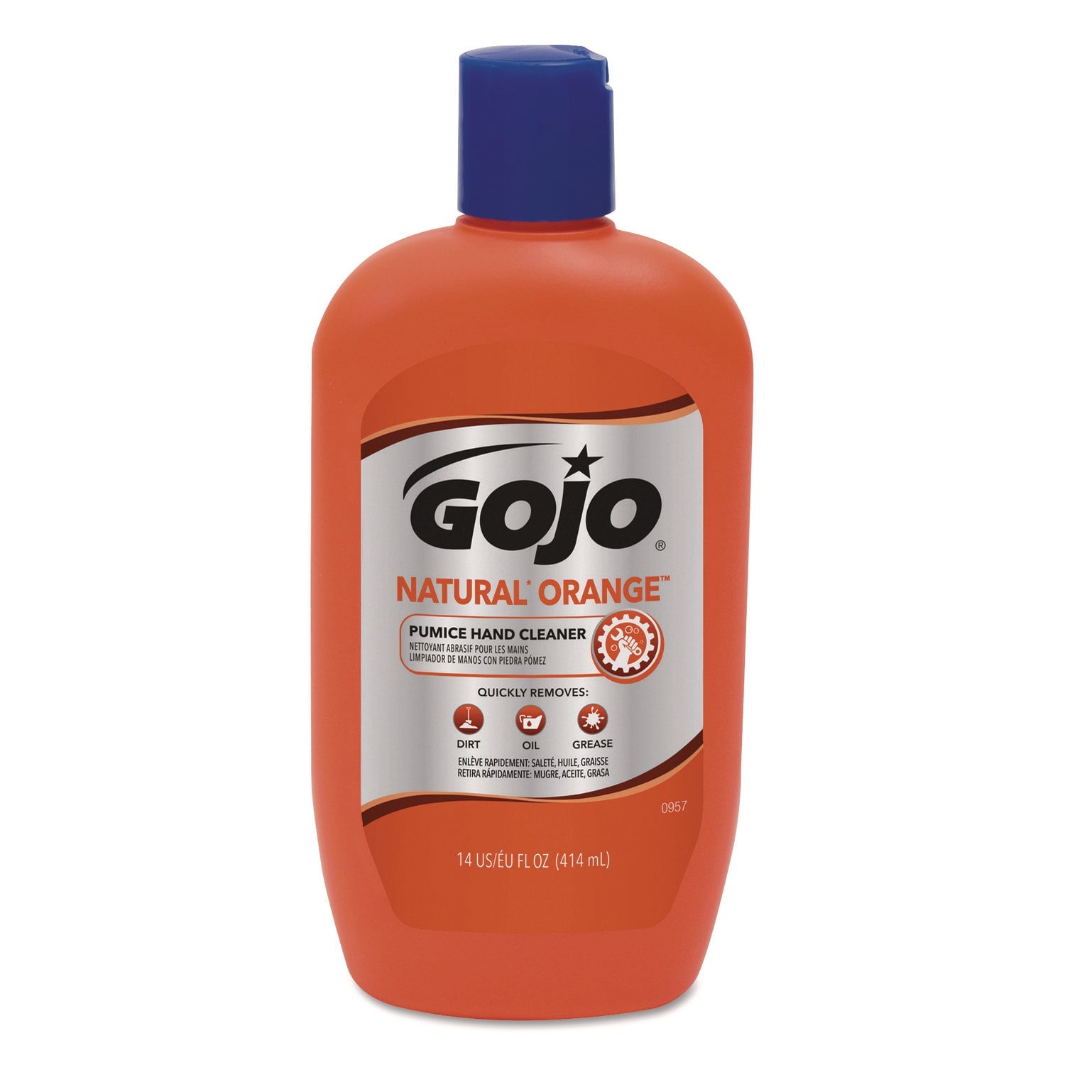 GOJO® NATURAL ORANGE Pumice Hand Cleaner, Citrus Scent, 14 oz, 12/Carton