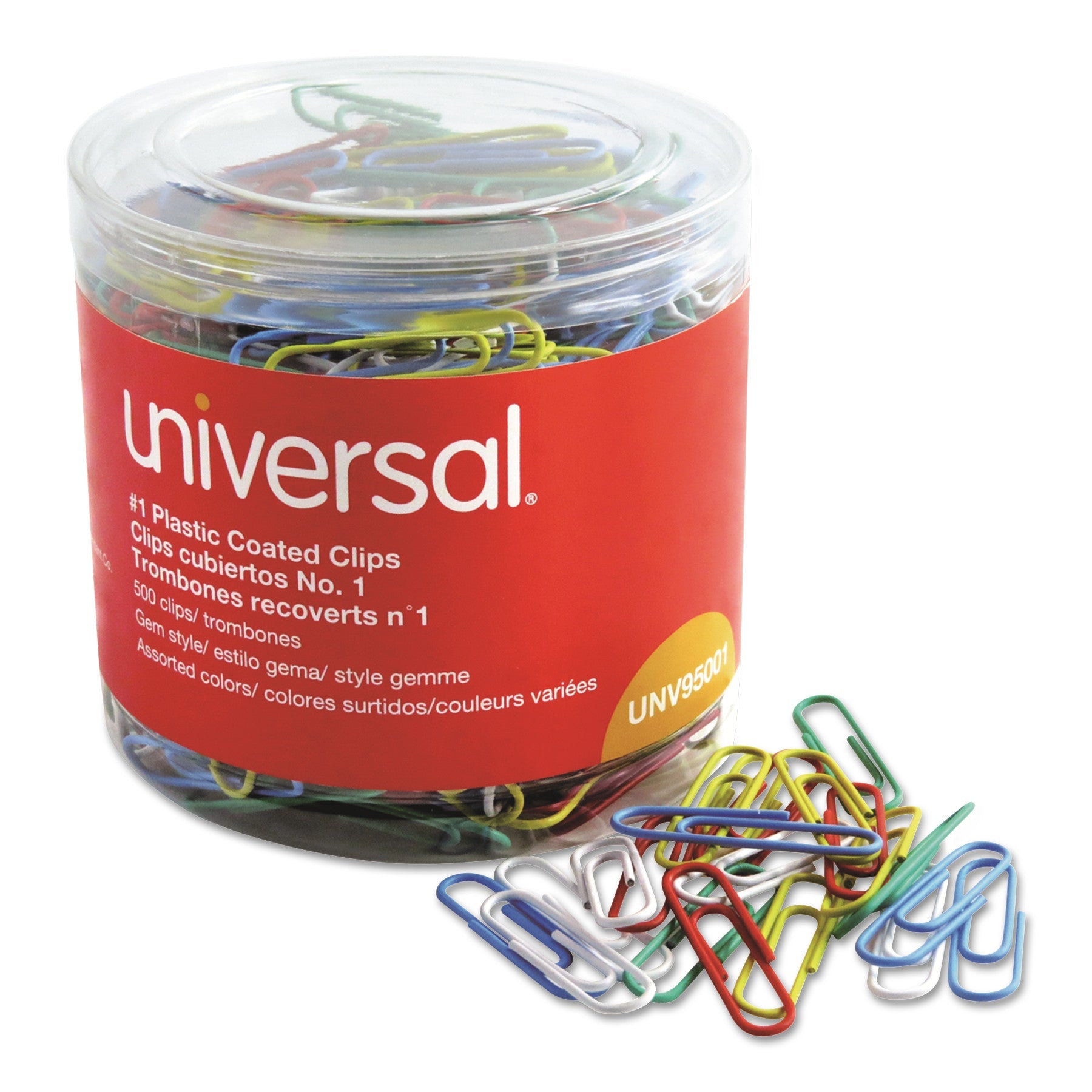 Plastic-Coated Paper Clips | Assorted | 500/Pack