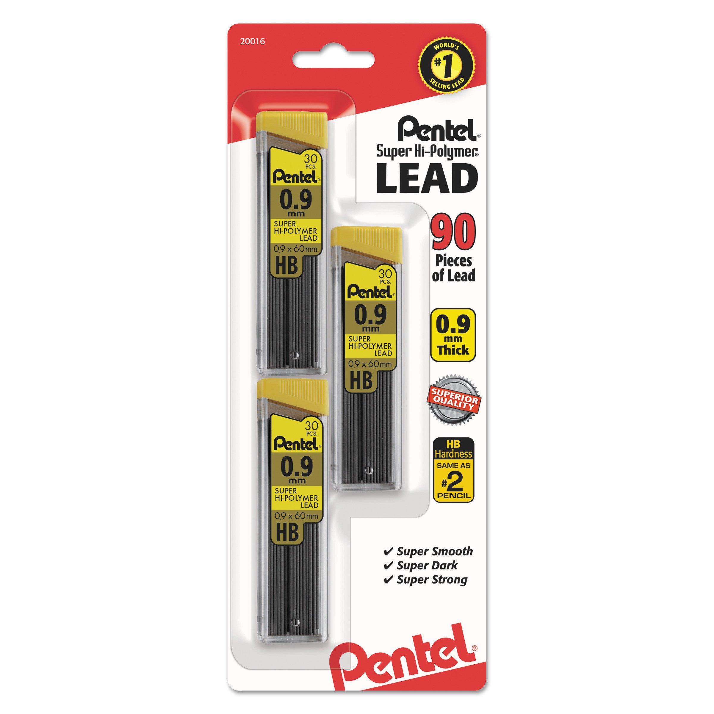 Super Hi-Polymer Lead Refills | 0.9 mm | 3-Pk