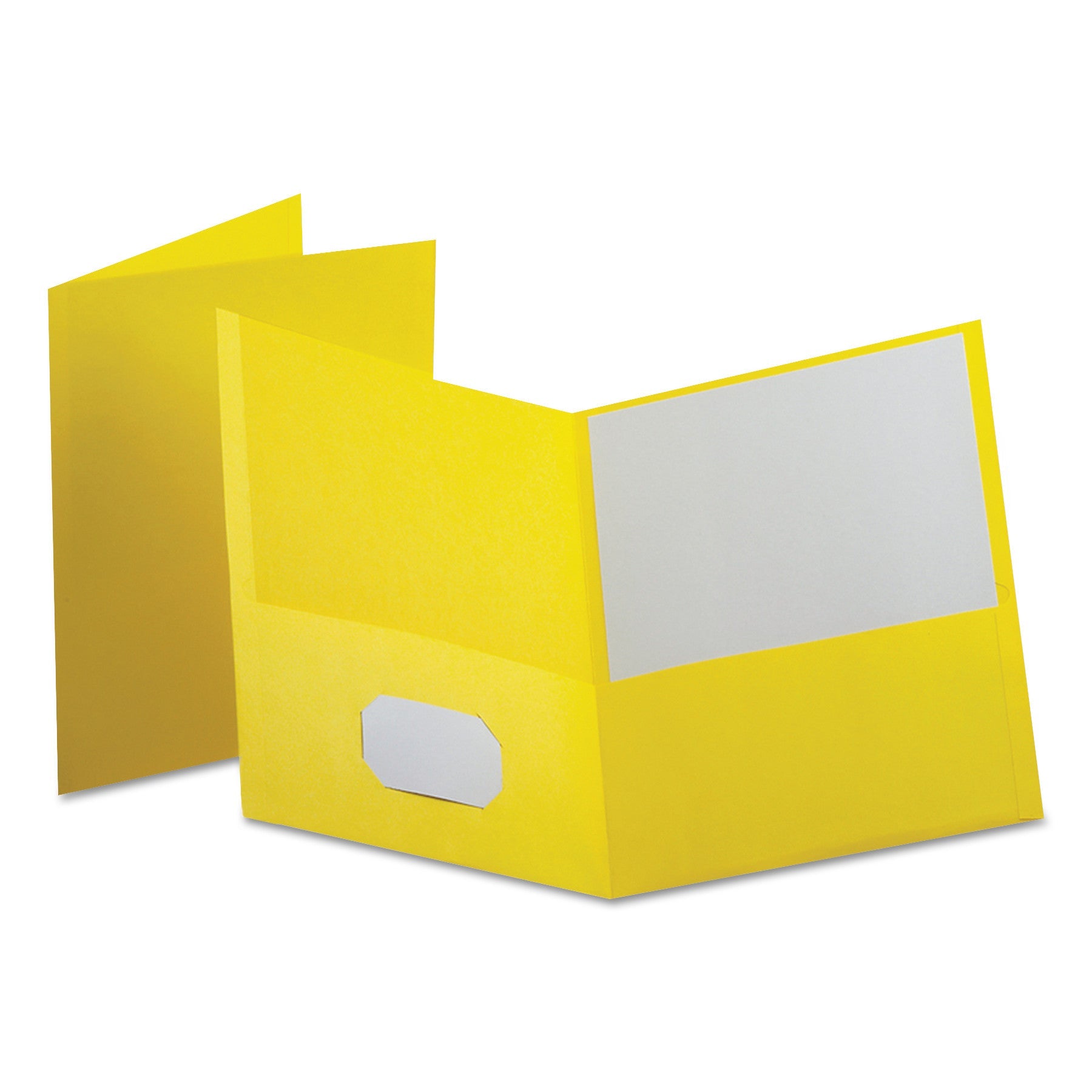 Oxford Leatherette Two Pocket Portfolio | Yellow