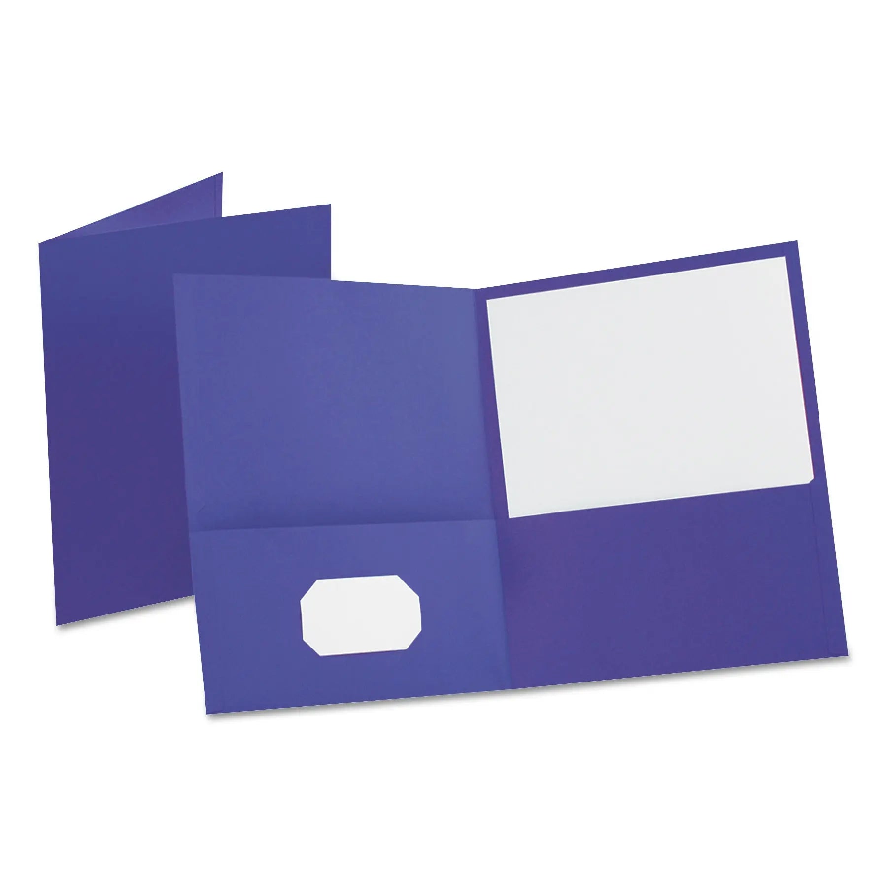 Oxford™ Leatherette Two Pocket Portfolio, 8.5 X 11, Purple/purple, 10/pack - Bloom Skins