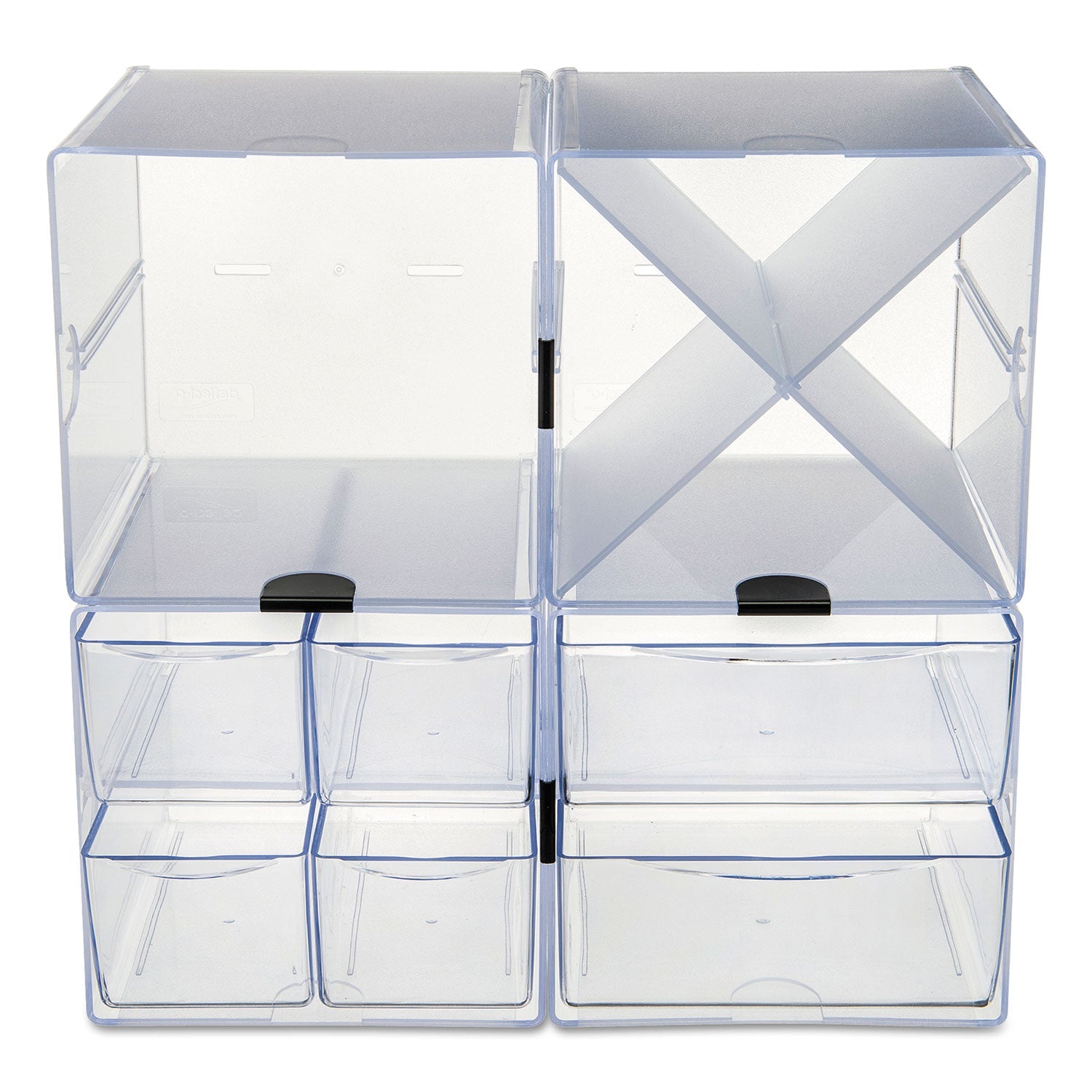 deflecto® Stackable Cube Organizer, 1 Compartment, 6 x 6 x 6, Plastic, Clear
