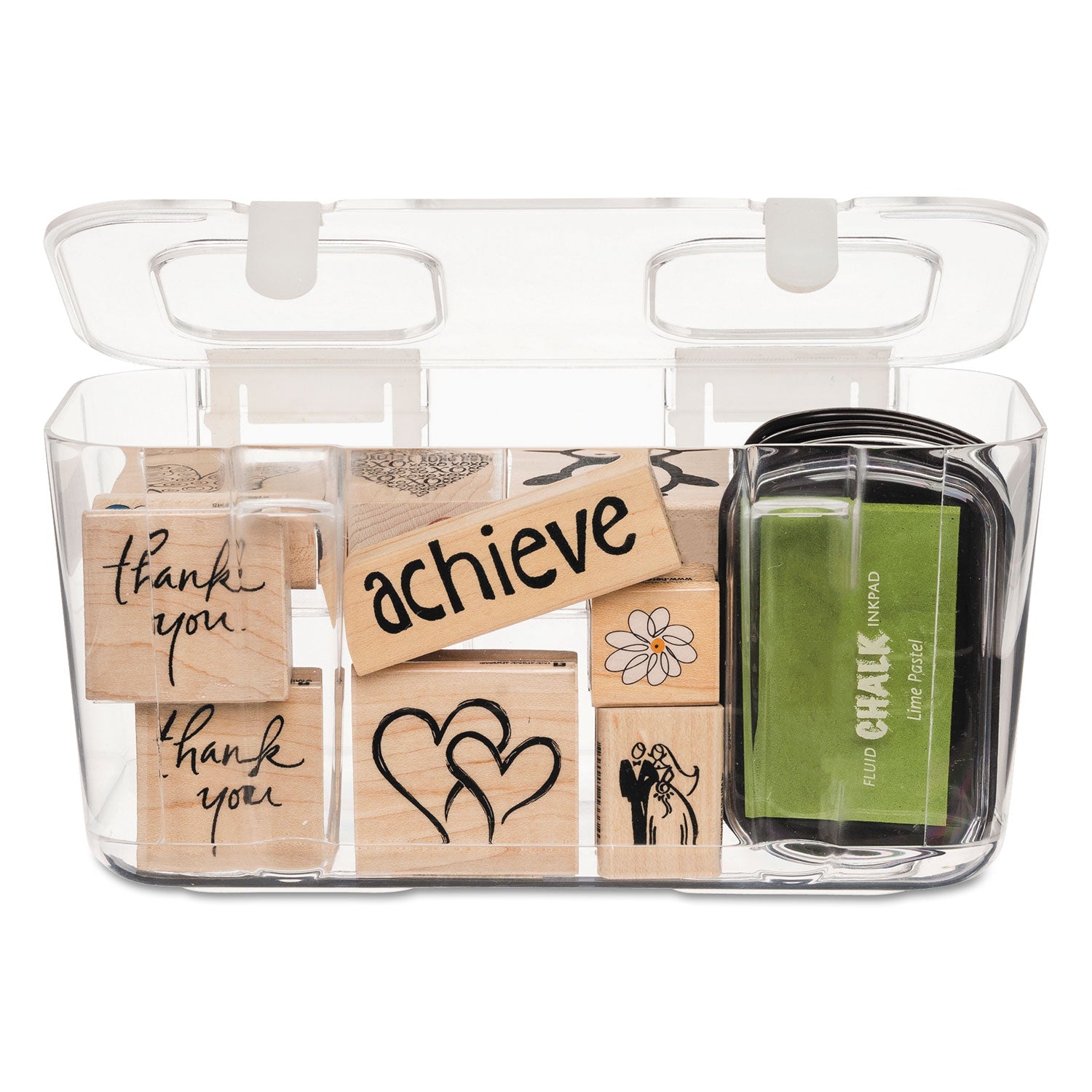 deflecto® Stackable Caddy Organizer, Medium, Plastic, 8.8 x 4 x 4.38, White