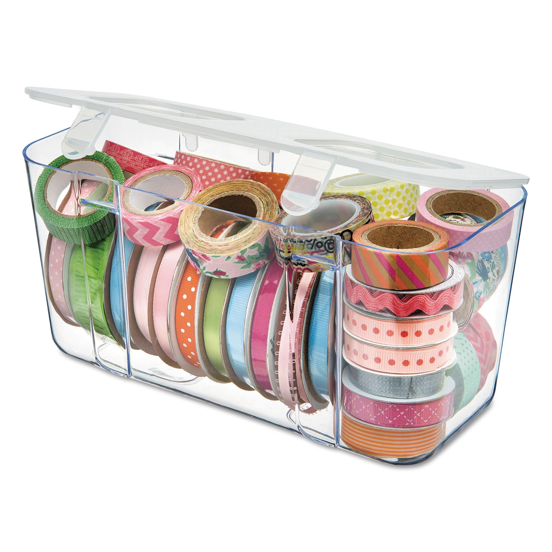 deflecto® Stackable Caddy Organizer, Medium, Plastic, 8.8 x 4 x 4.38, White