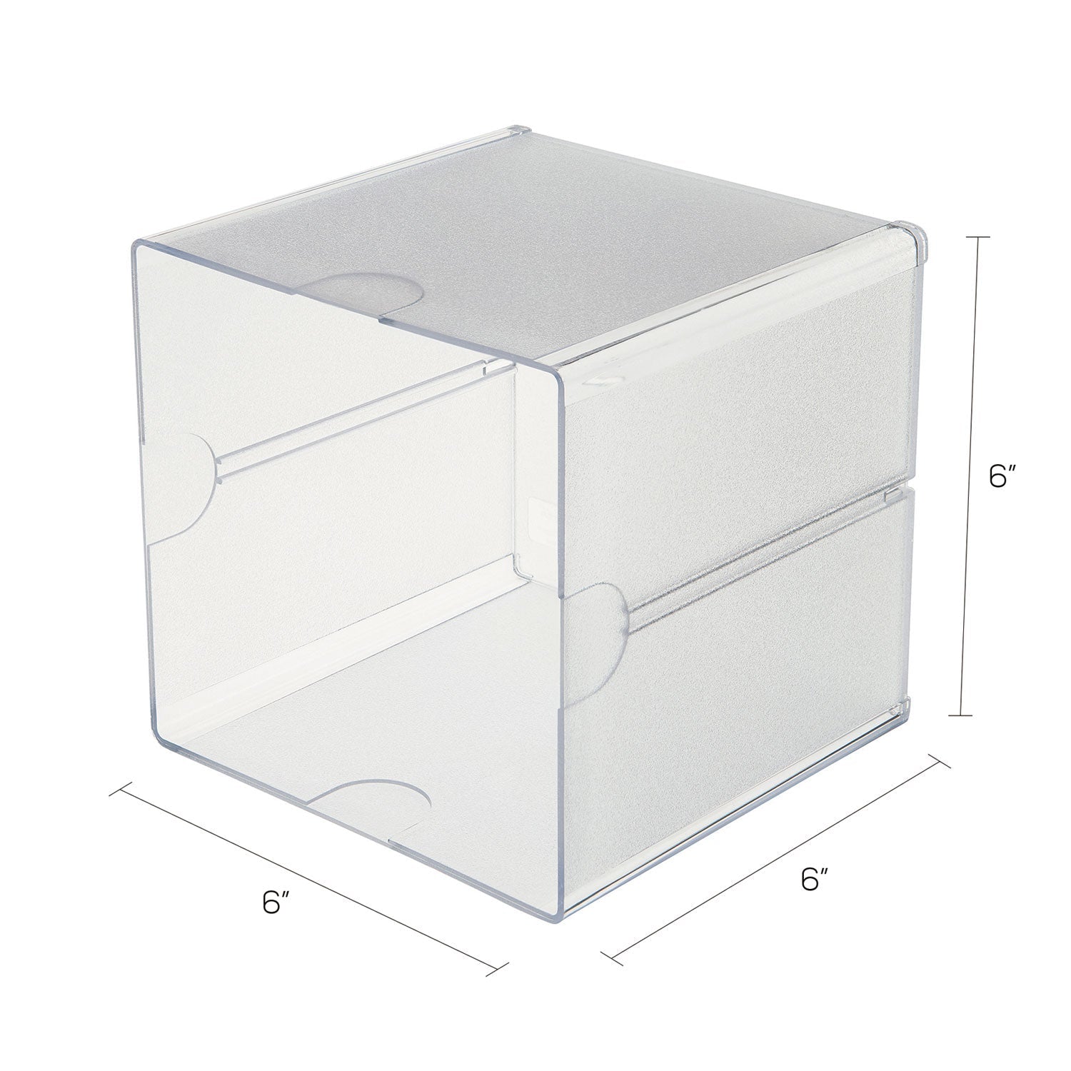 deflecto® Stackable Cube Organizer, 1 Compartment, 6 x 6 x 6, Plastic, Clear