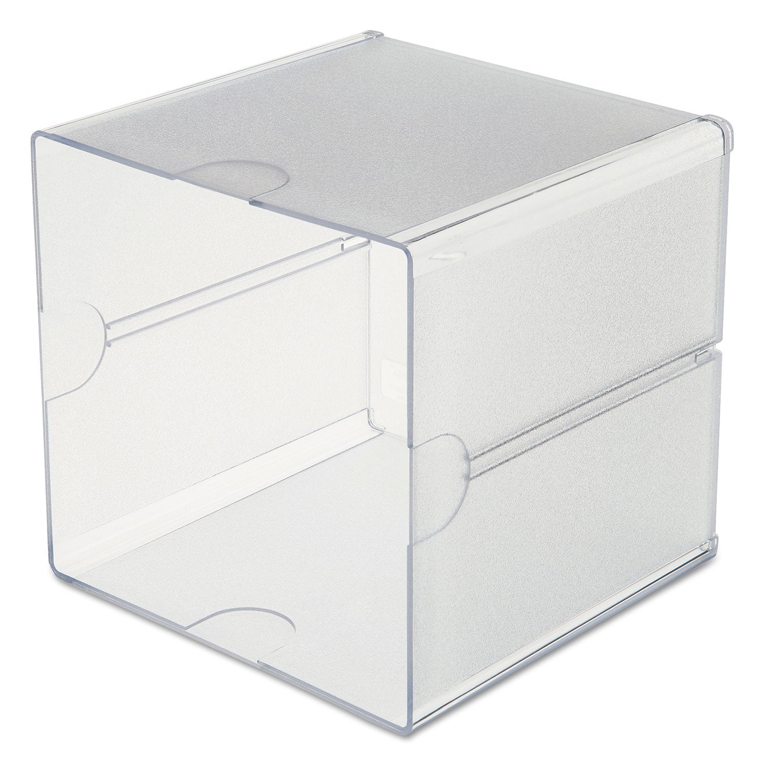 deflecto® Stackable Cube Organizer, 1 Compartment, 6 x 6 x 6, Plastic, Clear