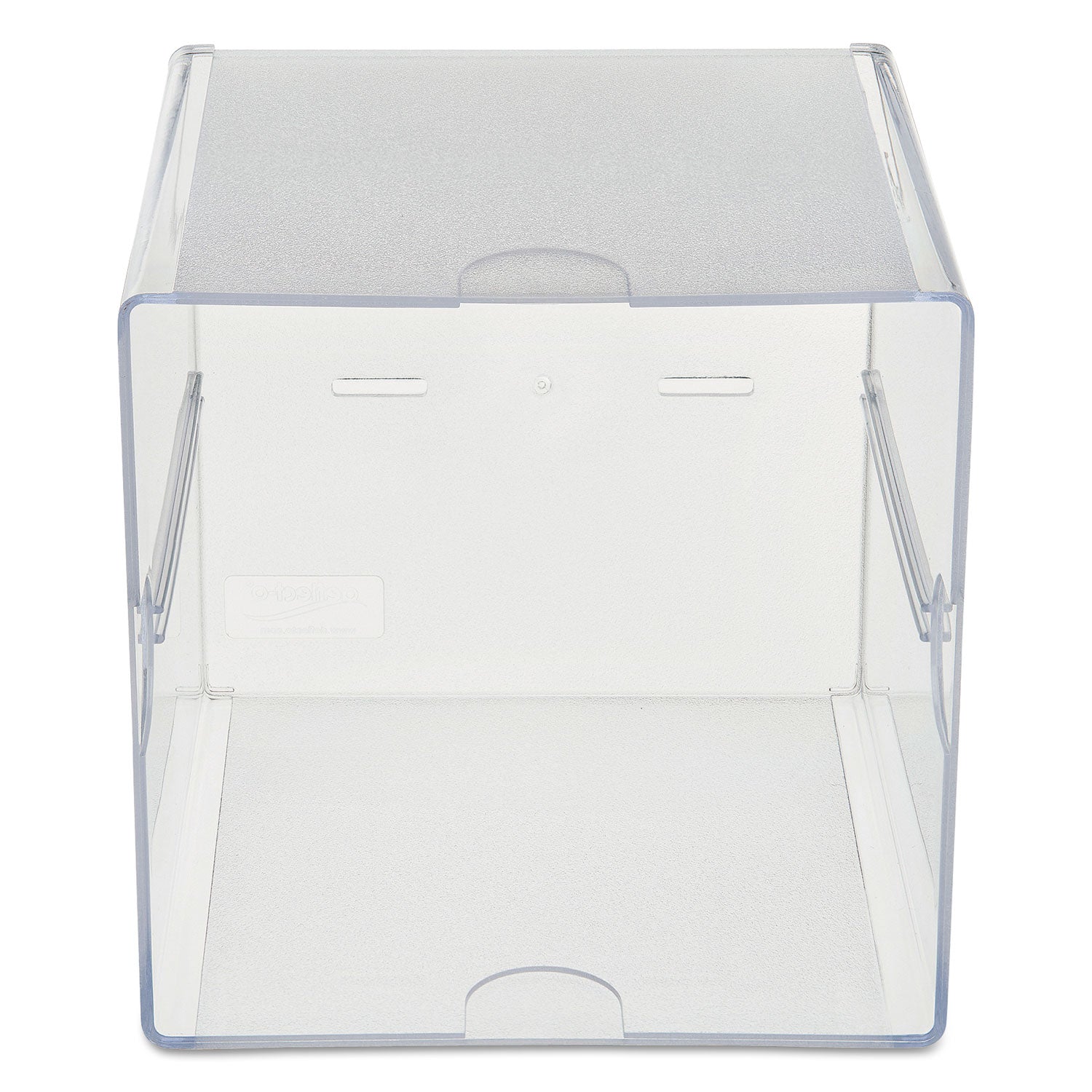 deflecto® Stackable Cube Organizer, 1 Compartment, 6 x 6 x 6, Plastic, Clear