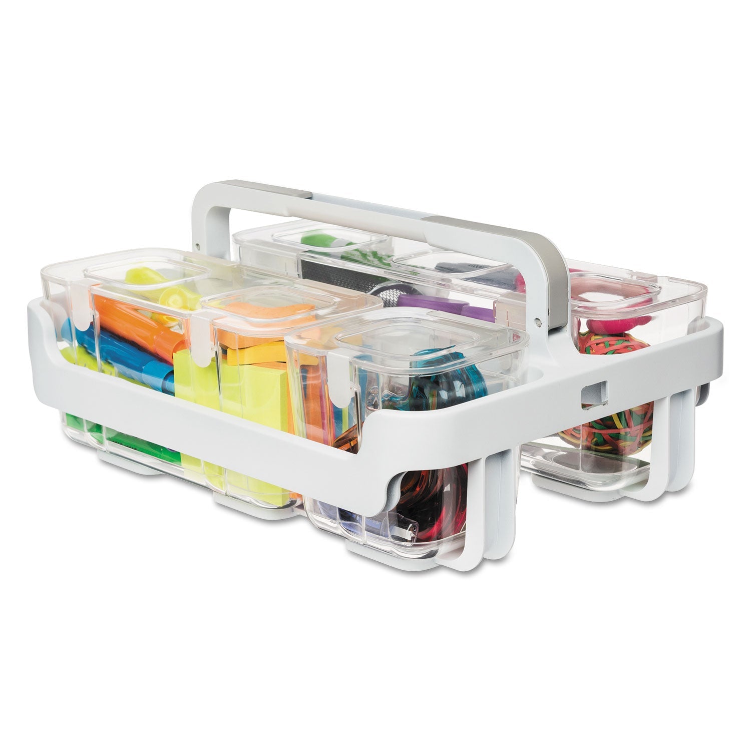 Stackable Caddy Organizer | White Caddy/Clear