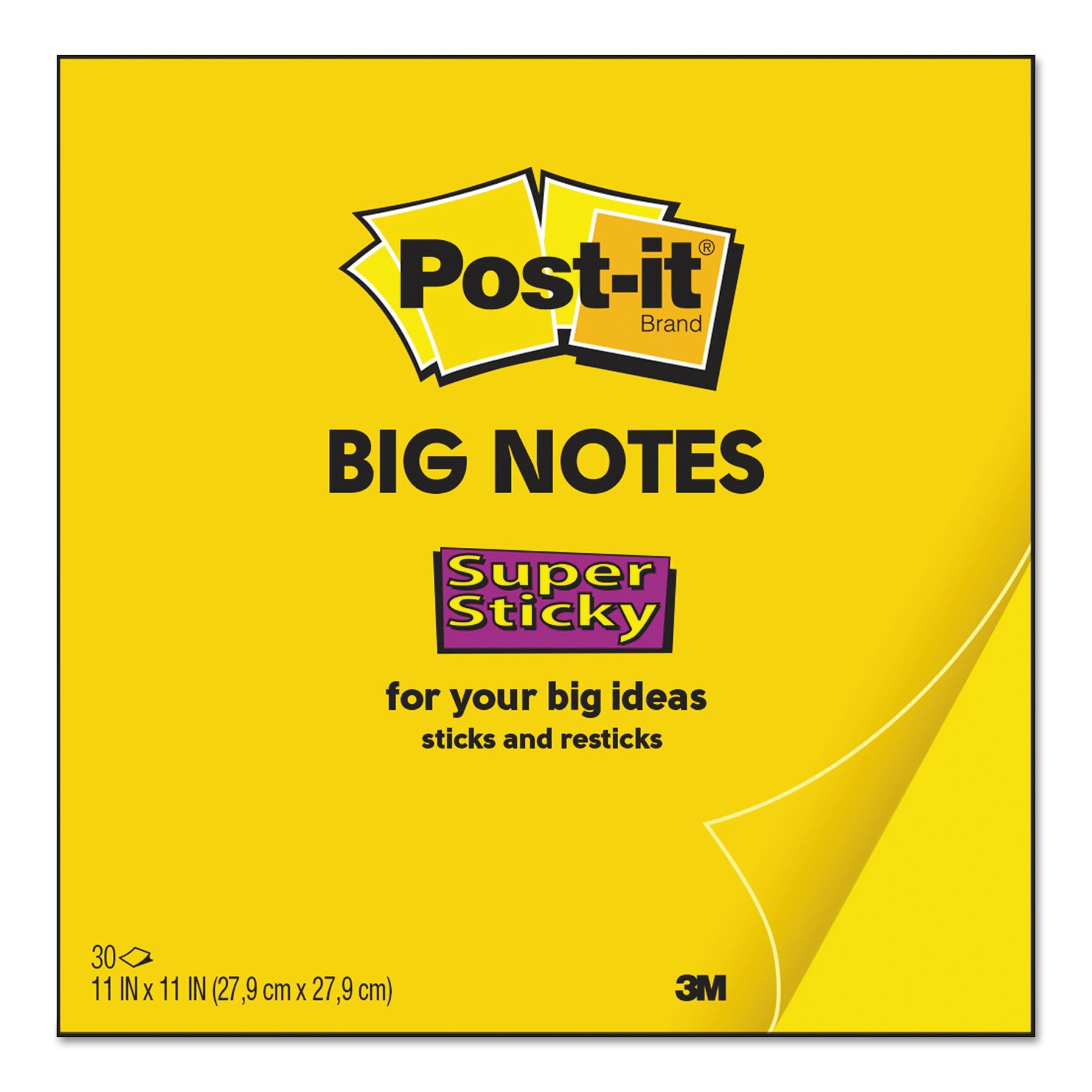 Super Sticky Big Notes | 11x11 Yellow, 30-Sheet