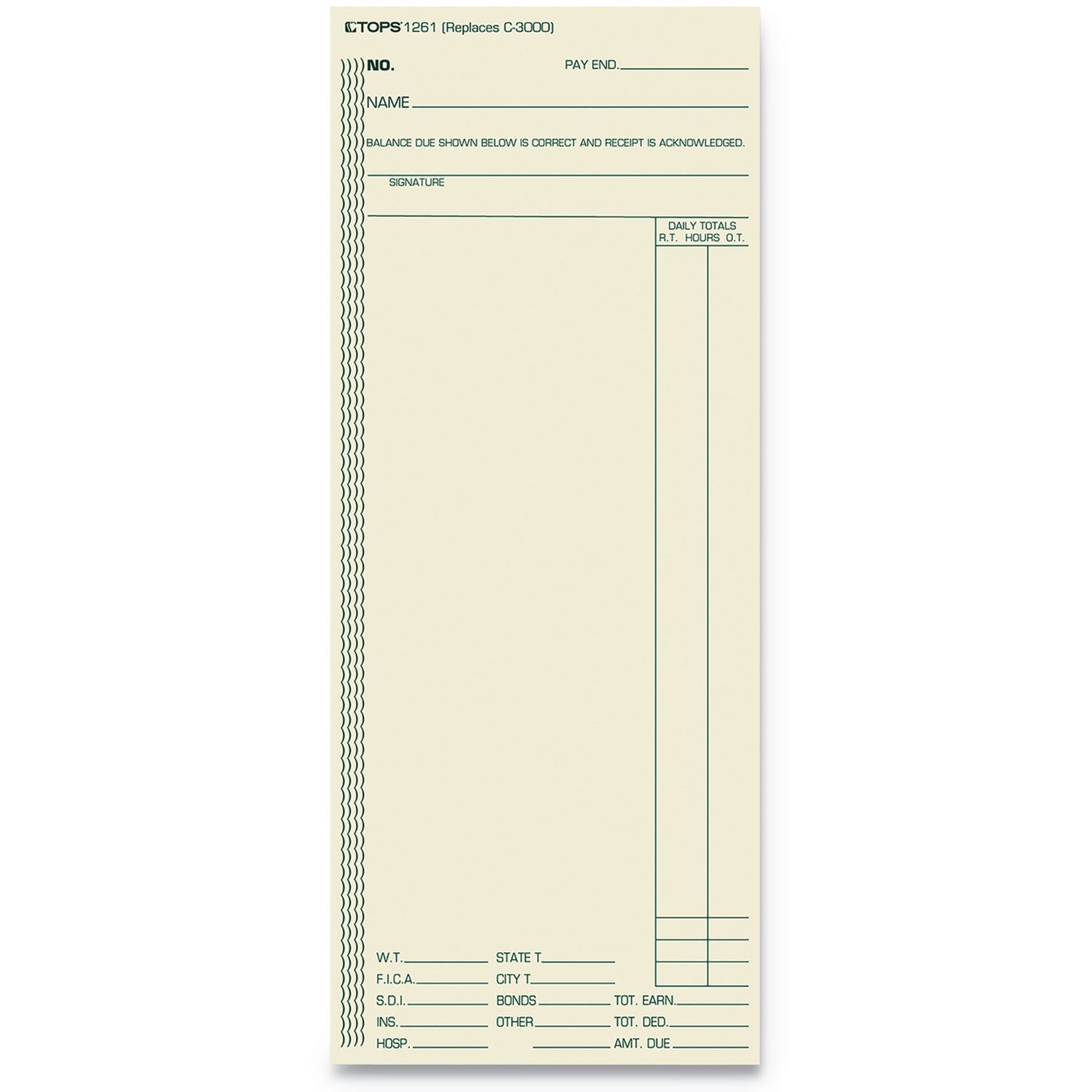 Time Clock Cards | TOPS™ Replacement 500/Box