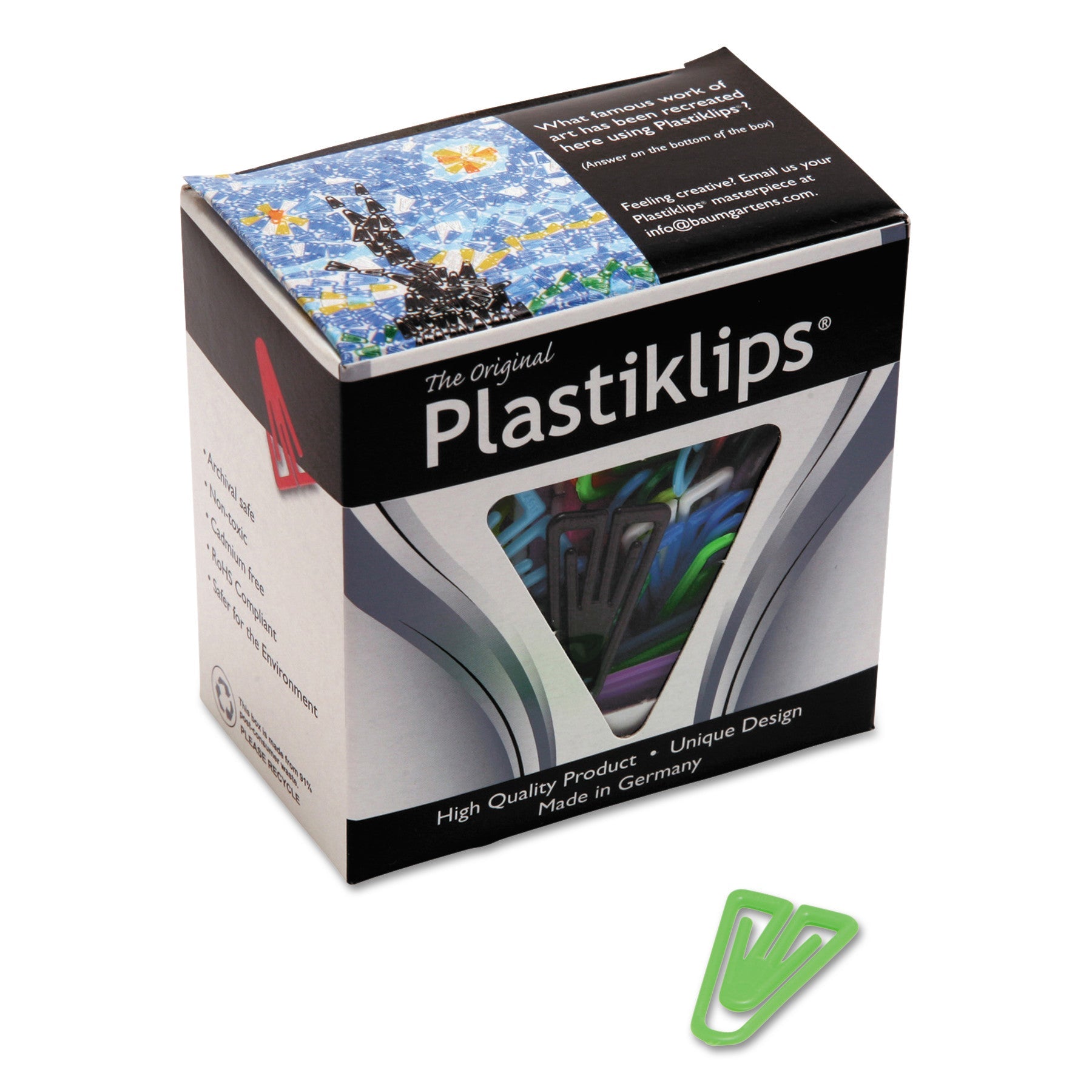 Plastiklips Paper Clips | Med, Assorted, 500/Box