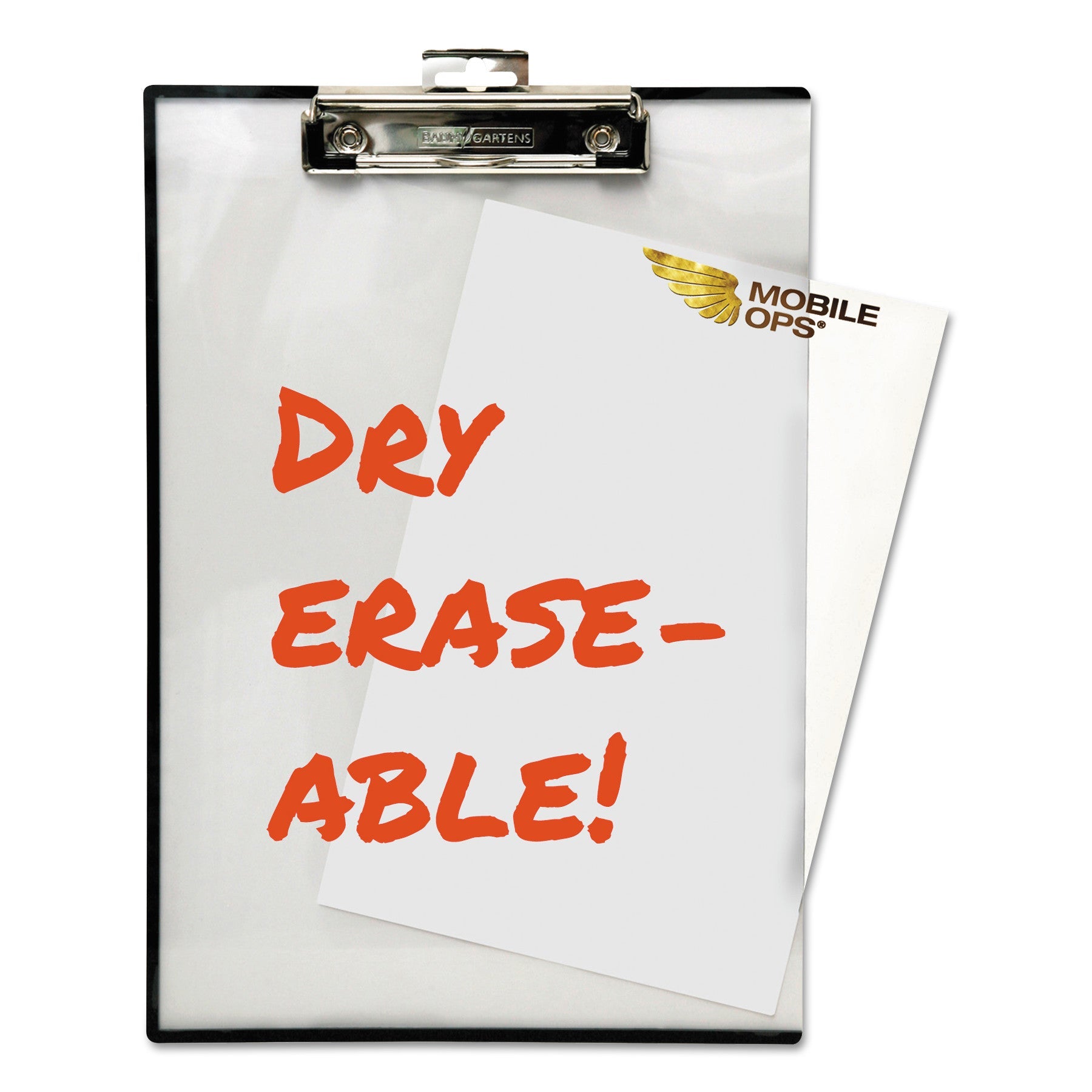 Mobile OPS® Quick Reference Clipboard, 0.5" Clip Capacity, Holds 8.5 x 11 Sheets, Clear