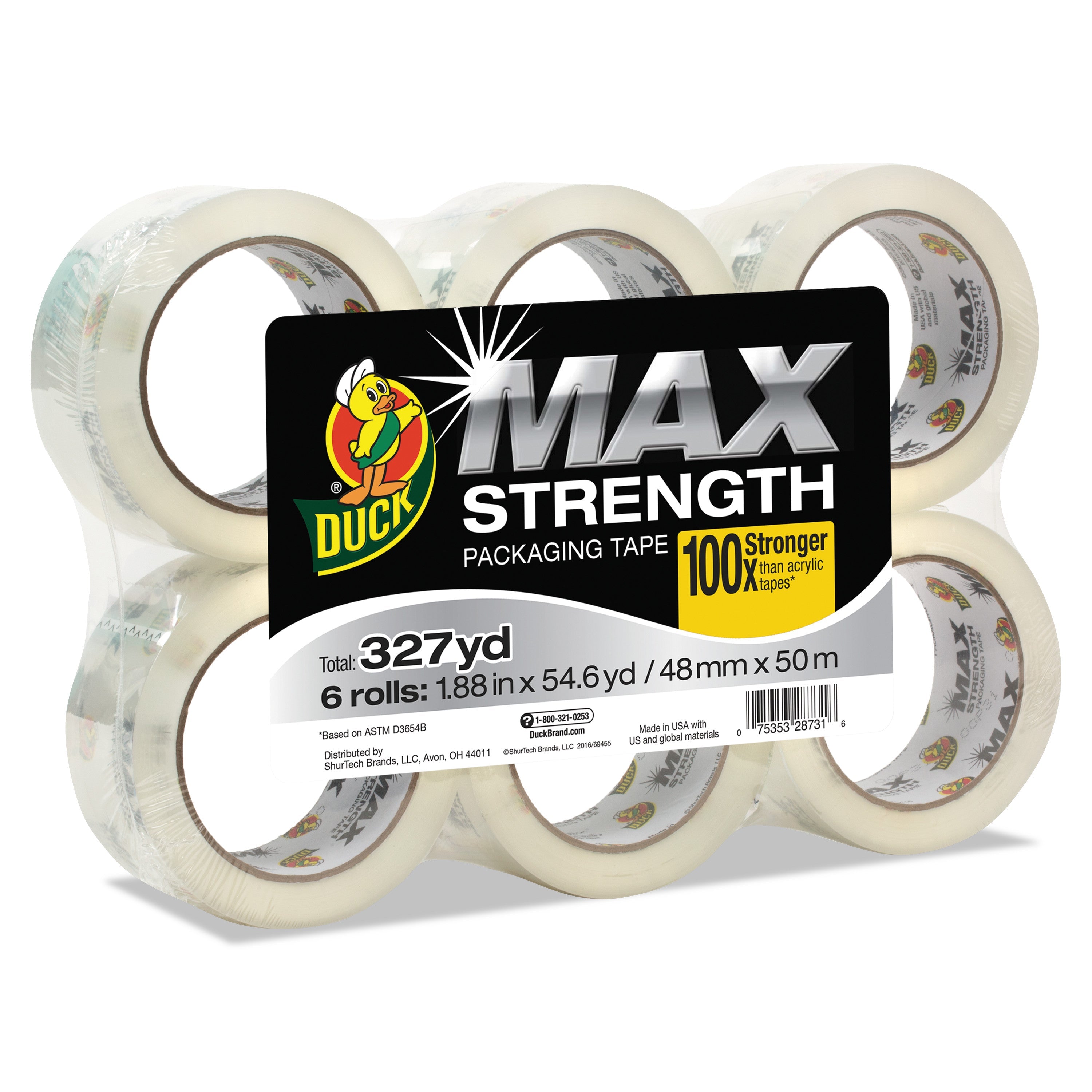 Max Packaging Tape | Duck® Crystal Clear 6/Pack