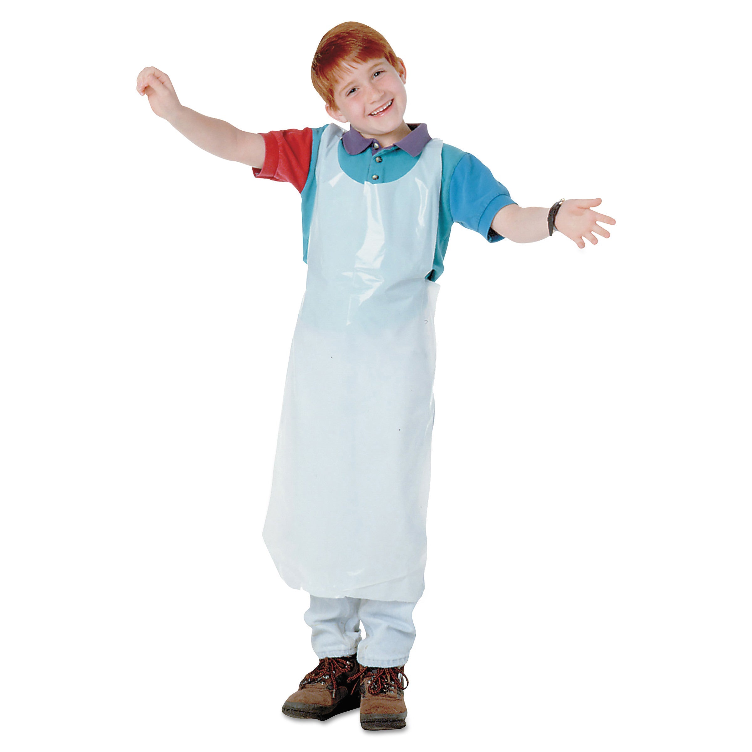 Baumgartens® Disposable Apron, Polypropylene, One Size Fits All, White, 100/pack