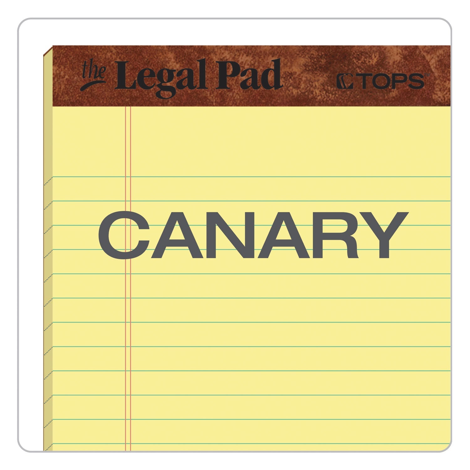 TOPS™ "The Legal Pad" Ruled Perforated Pads, Narrow Rule, 50 Canary-Yellow 5 X 8 Sheets, Dozen