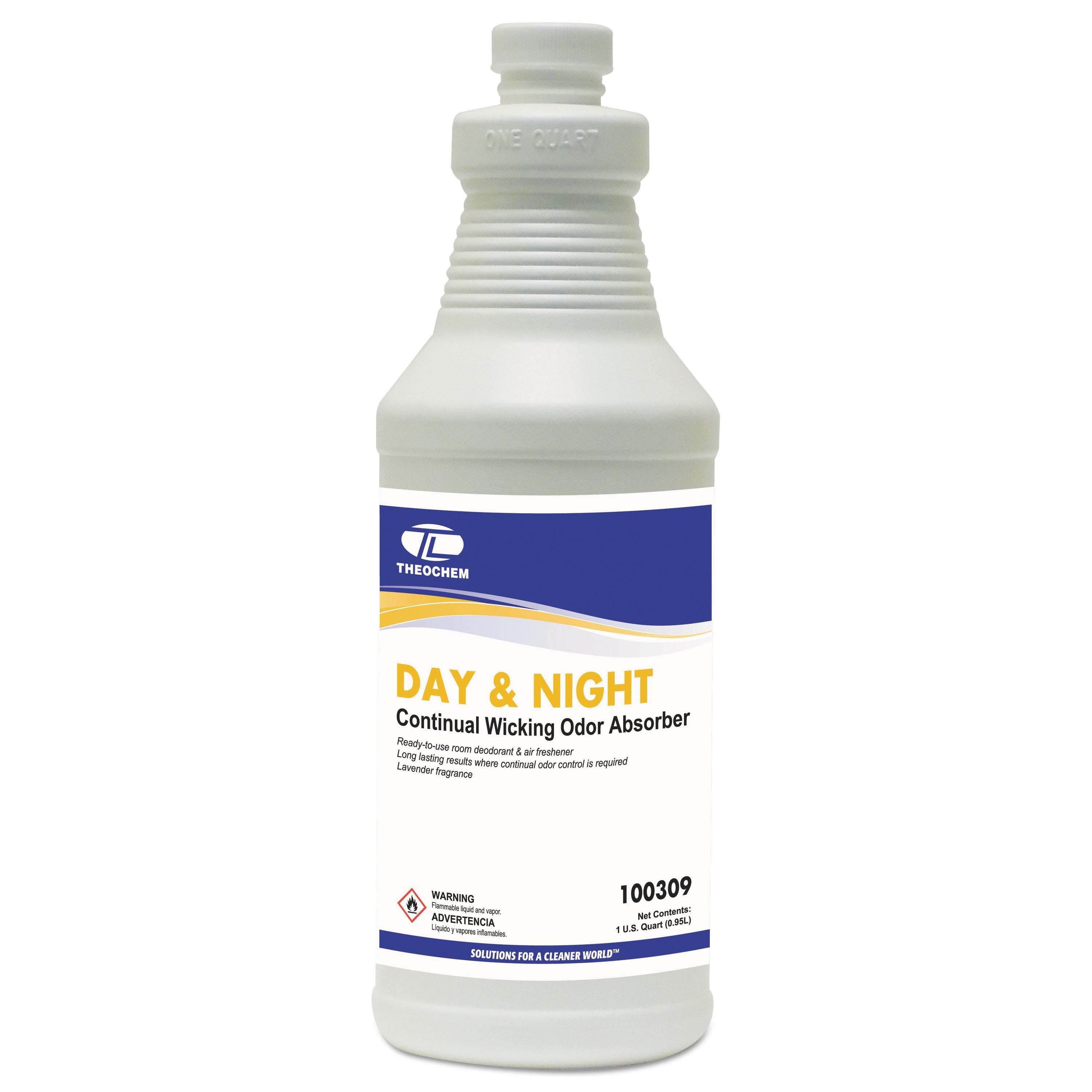 Theochem Laboratories Day And Night Wicking Odor Absorber, 32 Oz Bottle, Lavender, 12/carton - Bloom Skins