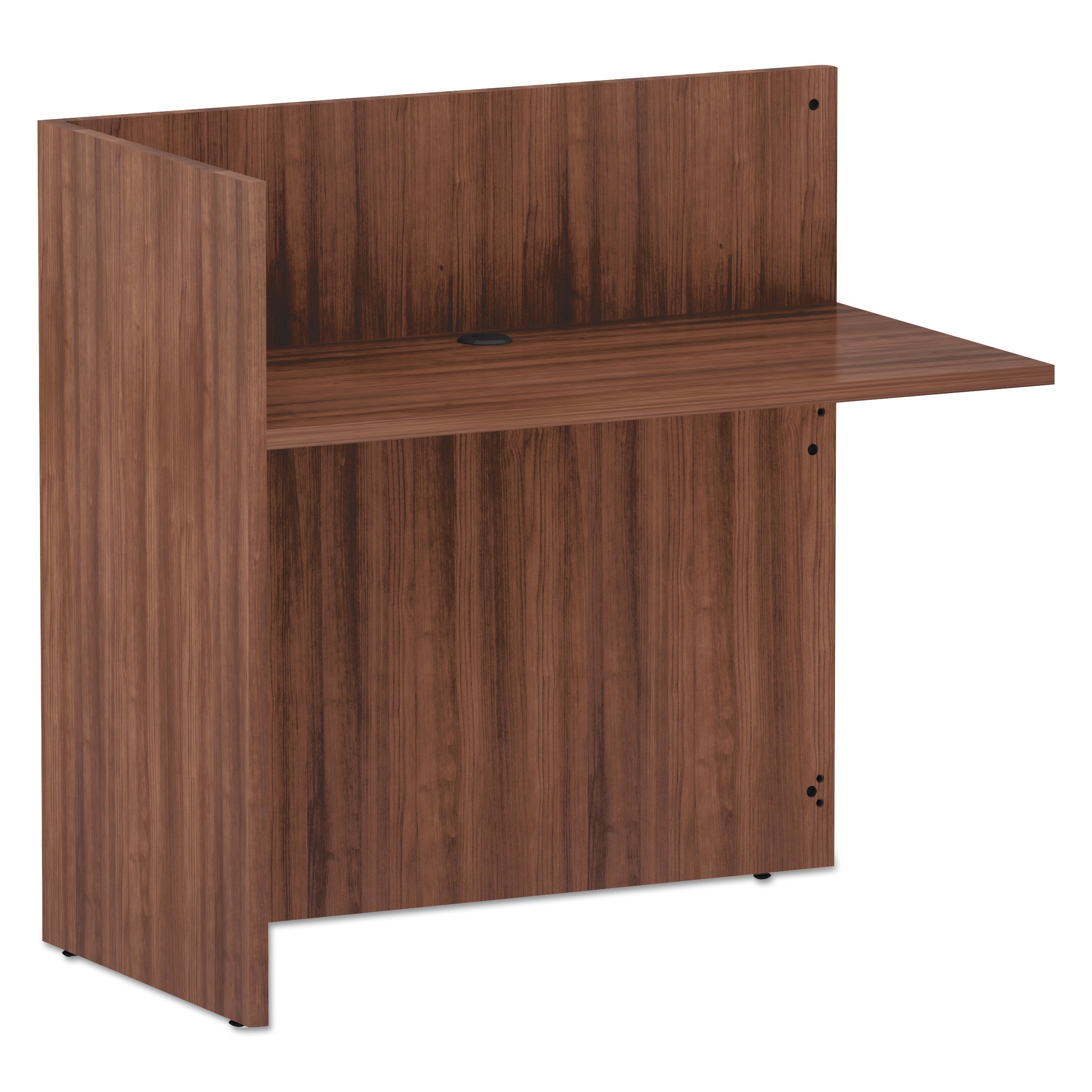 Alera® Alera Valencia Series Reversible Reception Return, 44.13w x 23.63d x 41.5h, Modern Walnut