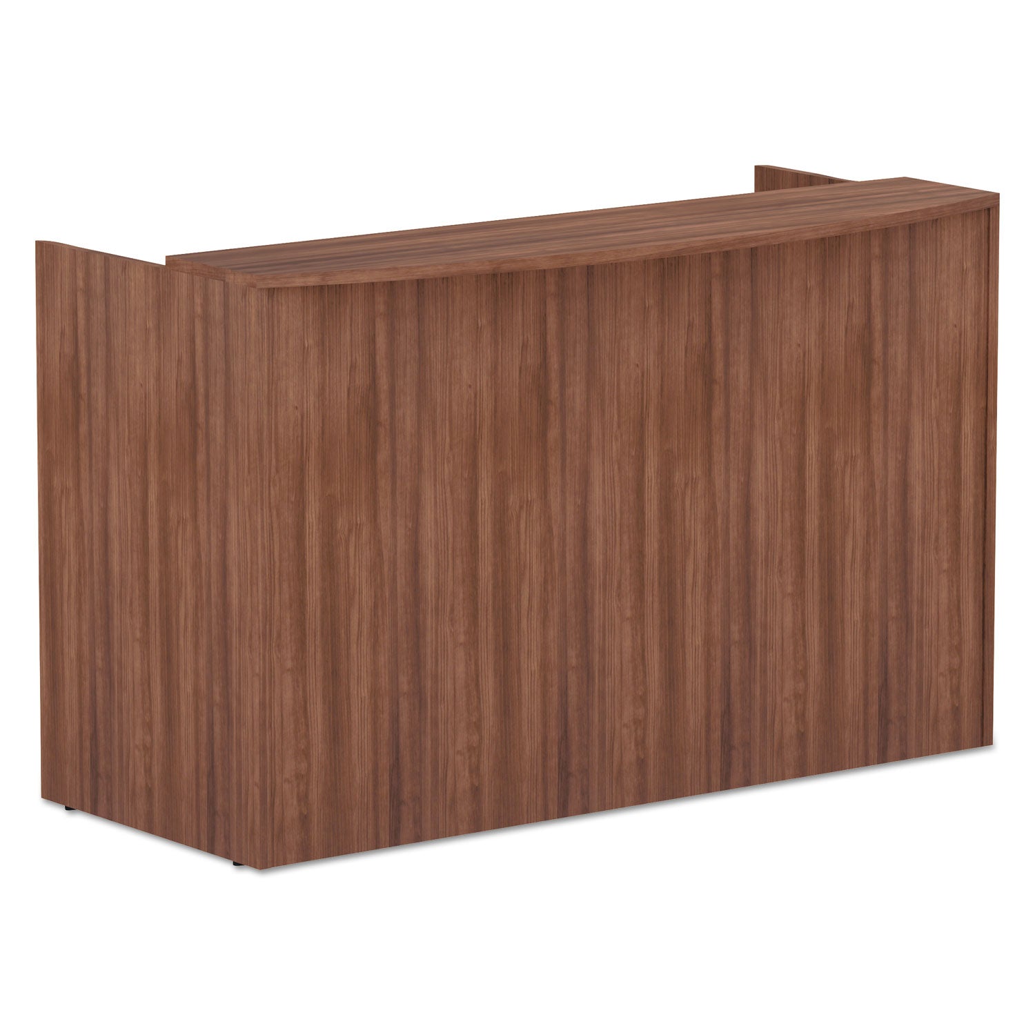 Alera® Alera Valencia Series Reception Desk With Transaction Counter, 71" X 35.5" X 42.5", Modern Walnut