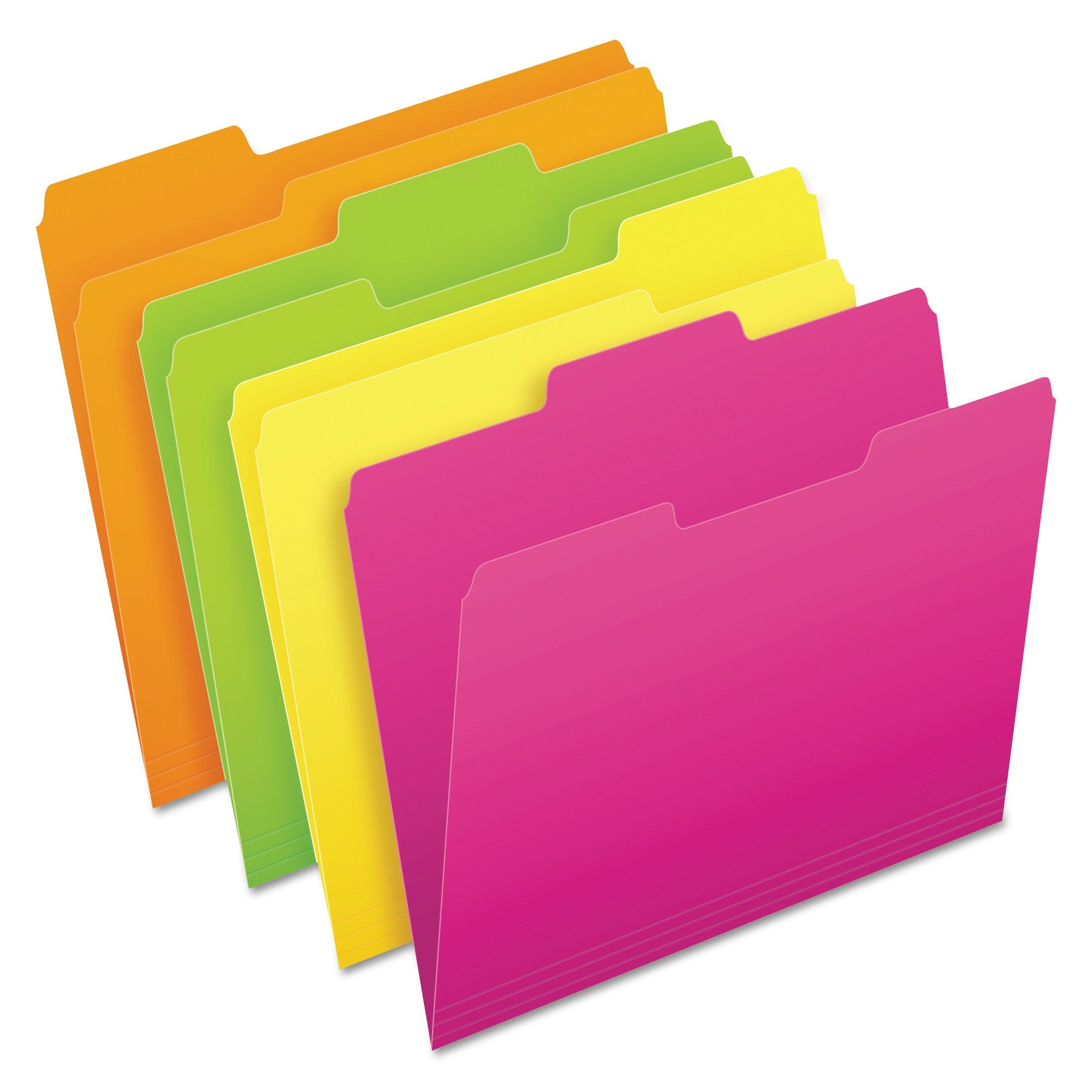 Glow File Folders | 1/3-Cut, Assorted, 24-Pack
