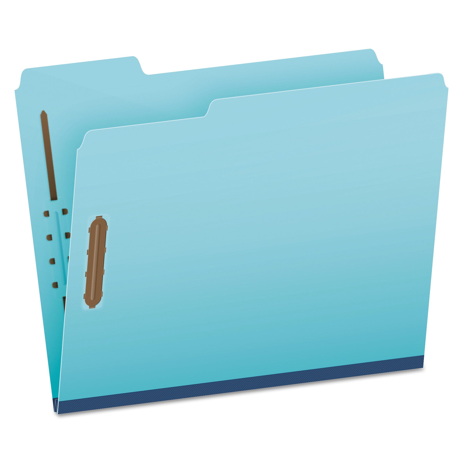 Pendaflex® Heavy-Duty Pressboard Folders with Embossed Fasteners, 1/3-Cut Tabs, 1" Expansion, 2 Fasteners, Letter Size, Blue, 25/Box