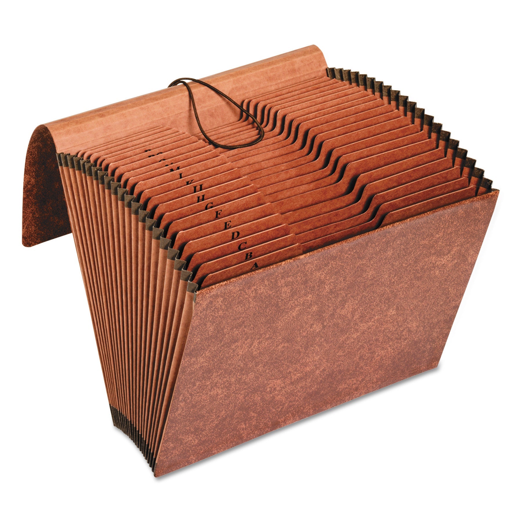 Pendaflex® Heavy-Duty Expanding File with Reinforced Flap, 21 Sections, Elastic Cord Closure, 1/3-Cut Tabs, Letter Size, Redrope