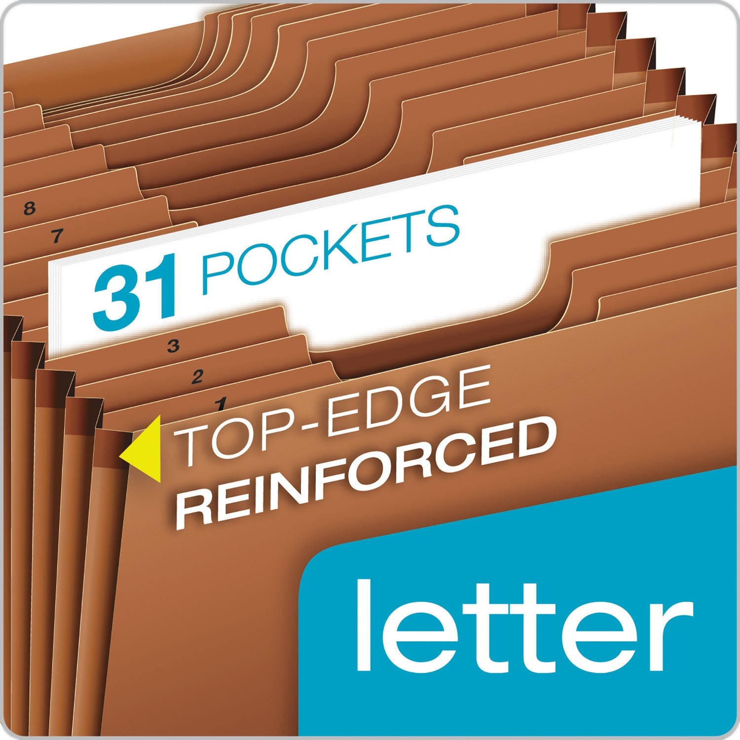 Pendaflex® Heavy-Duty Open-Top Expanding Stadium File, 31 Sections, 1/3-Cut Tabs, Letter Size, Redrope