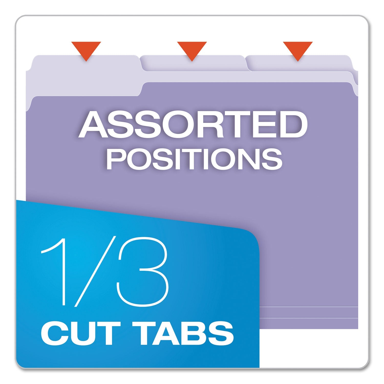 Pendaflex® Colored File Folders, 1/3-Cut Tabs: Assorted, Letter Size, Lavender/Light Lavender, 100/Box