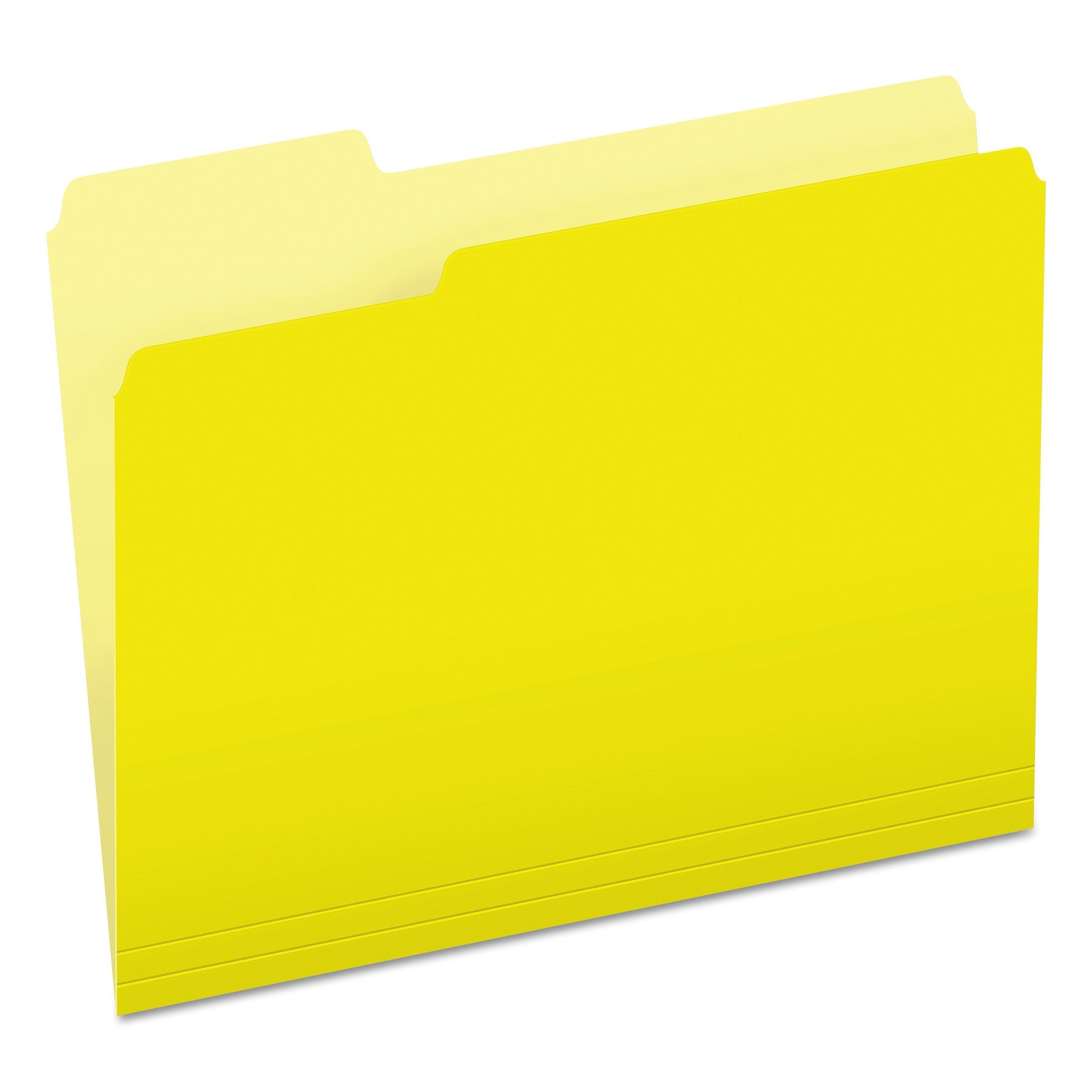 Pendaflex® Colored File Folders, 1/3-Cut Tabs: Assorted, Letter Size, Yellow/Light Yellow, 100/Box