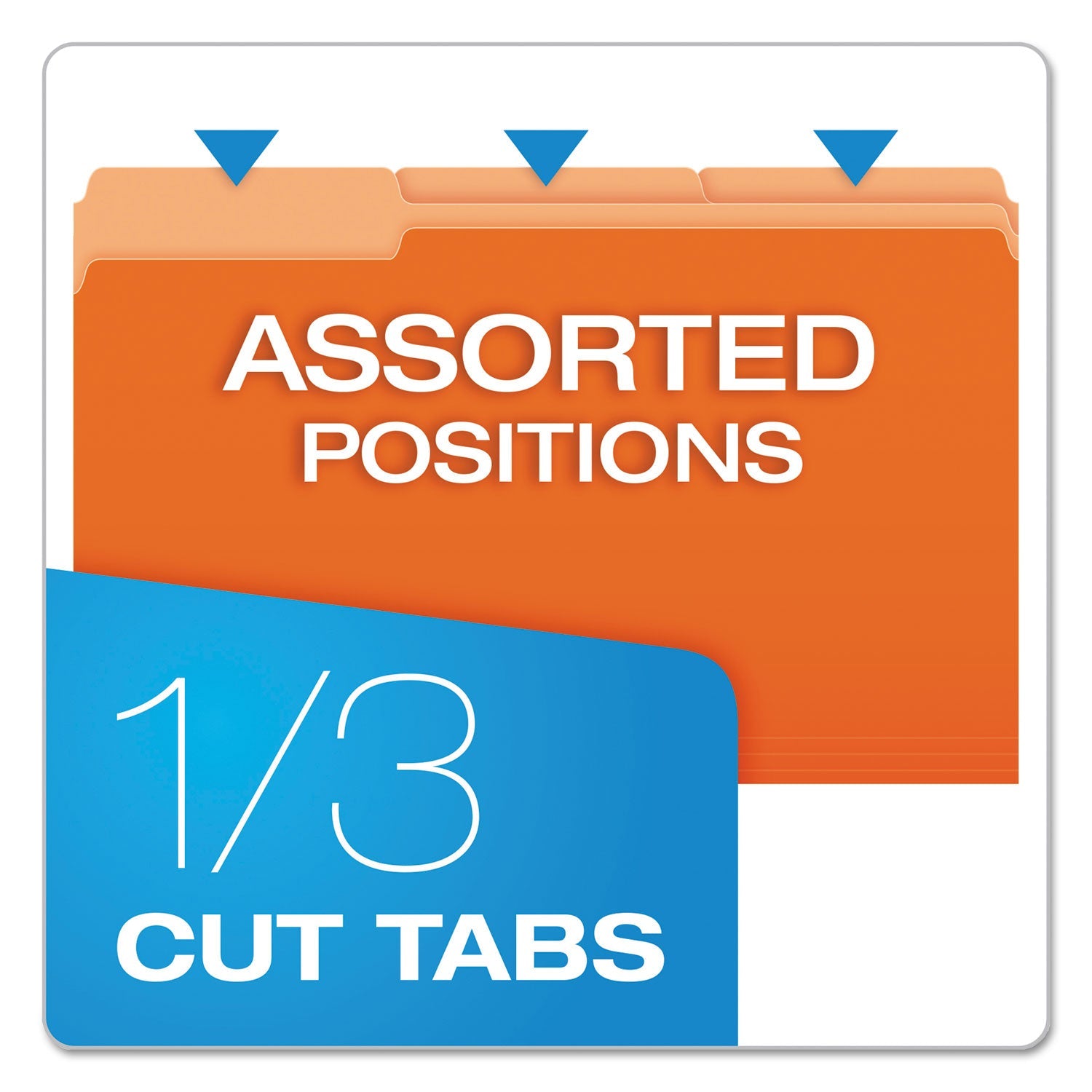 Pendaflex® Colored File Folders, 1/3-Cut Tabs: Assorted, Legal Size, Orange/Light Orange, 100/Box
