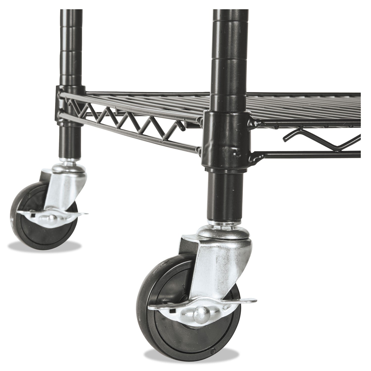 Alera® Nsf Certified 4-Shelf Wire Shelving Kit With Casters, 48w X 18d X 72h, Black