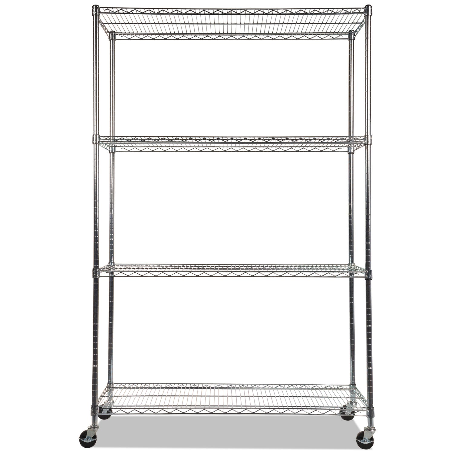 Alera® Nsf Certified 4-Shelf Wire Shelving Kit With Casters, 48w X 18d X 72h, Silver