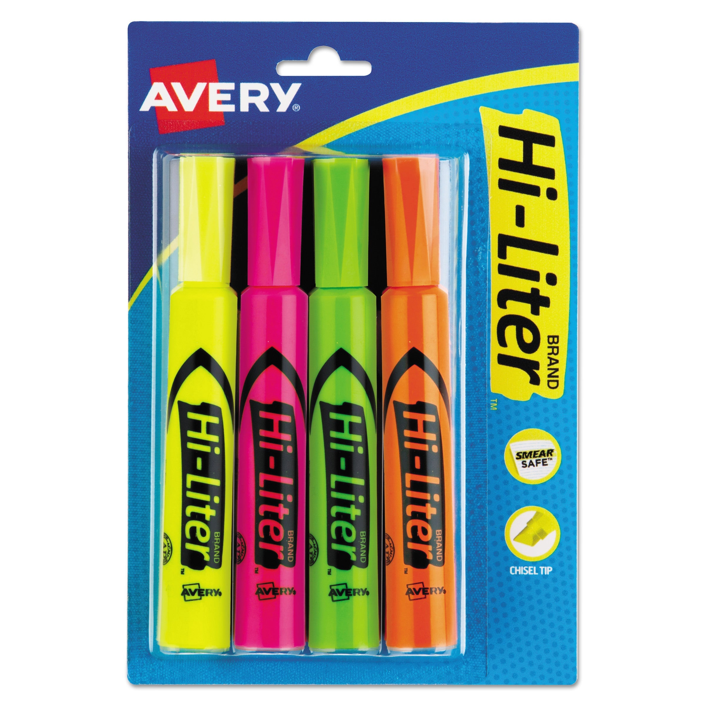 Hi-Liter Desk-Style Highlighters | Assorted, 4/set