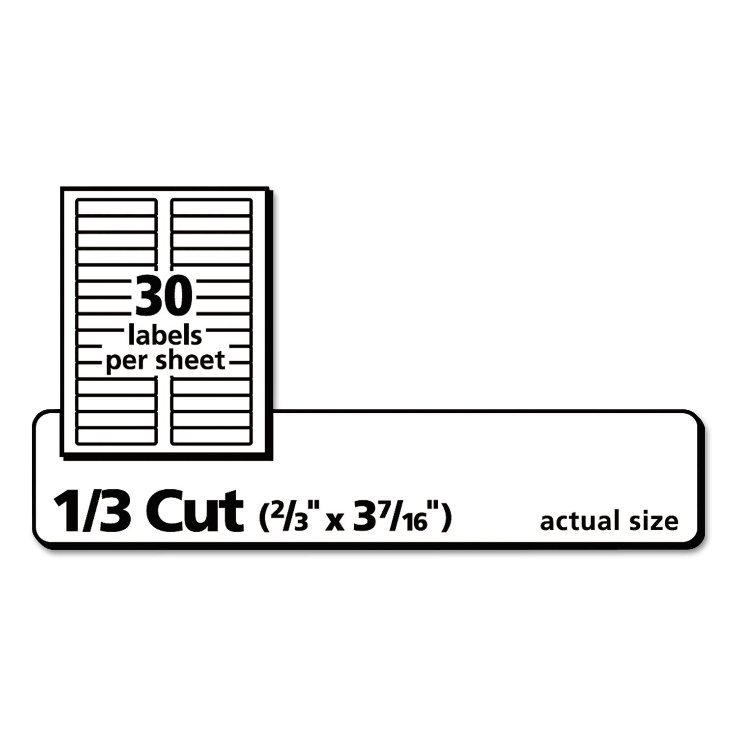 Avery® Permanent Trueblock File Folder Labels With Sure Feed Technology, 0.66 X 3.44, White, 30/sheet, 60 Sheets/box