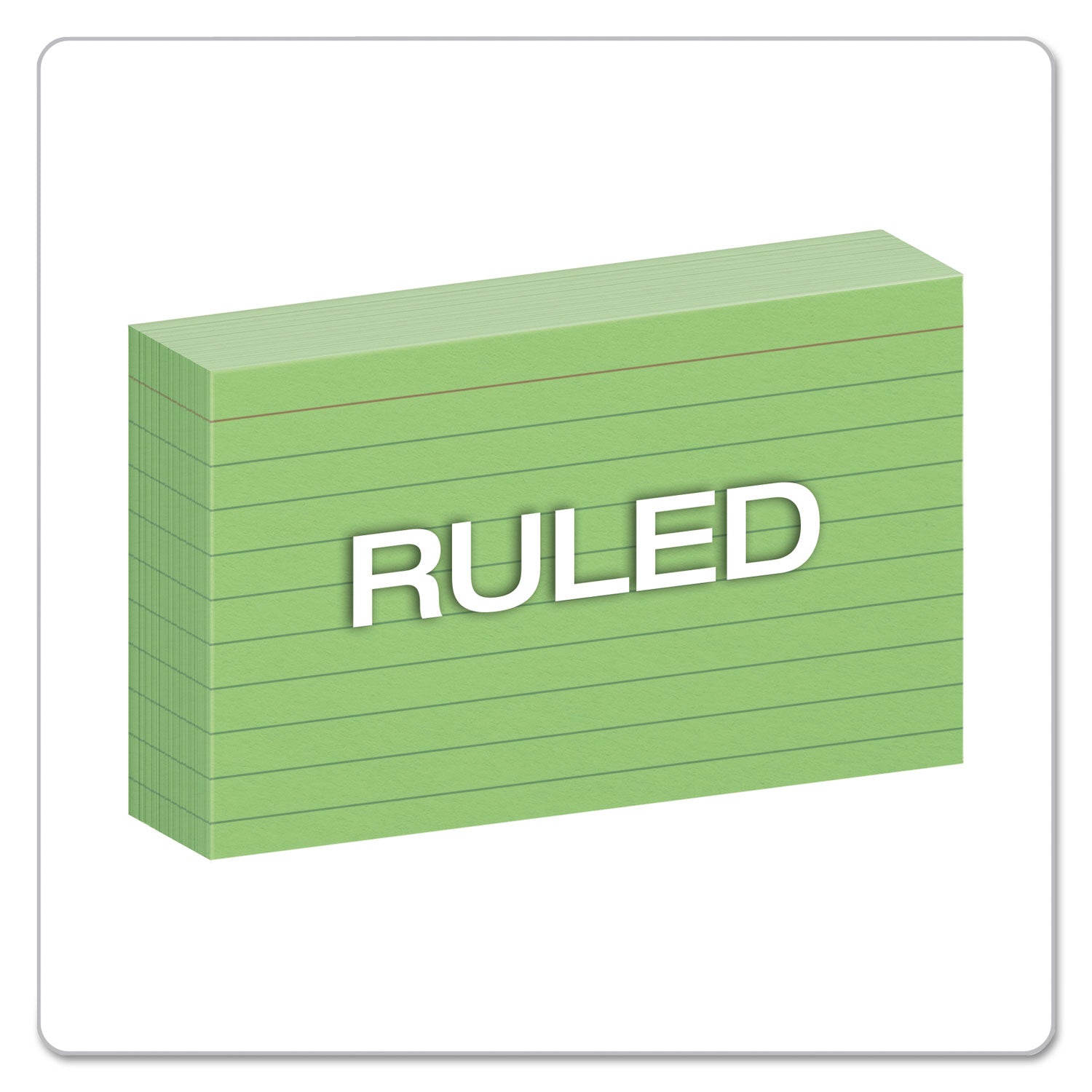 Oxford™ Ruled Index Cards, 3 X 5, Green, 100/pack