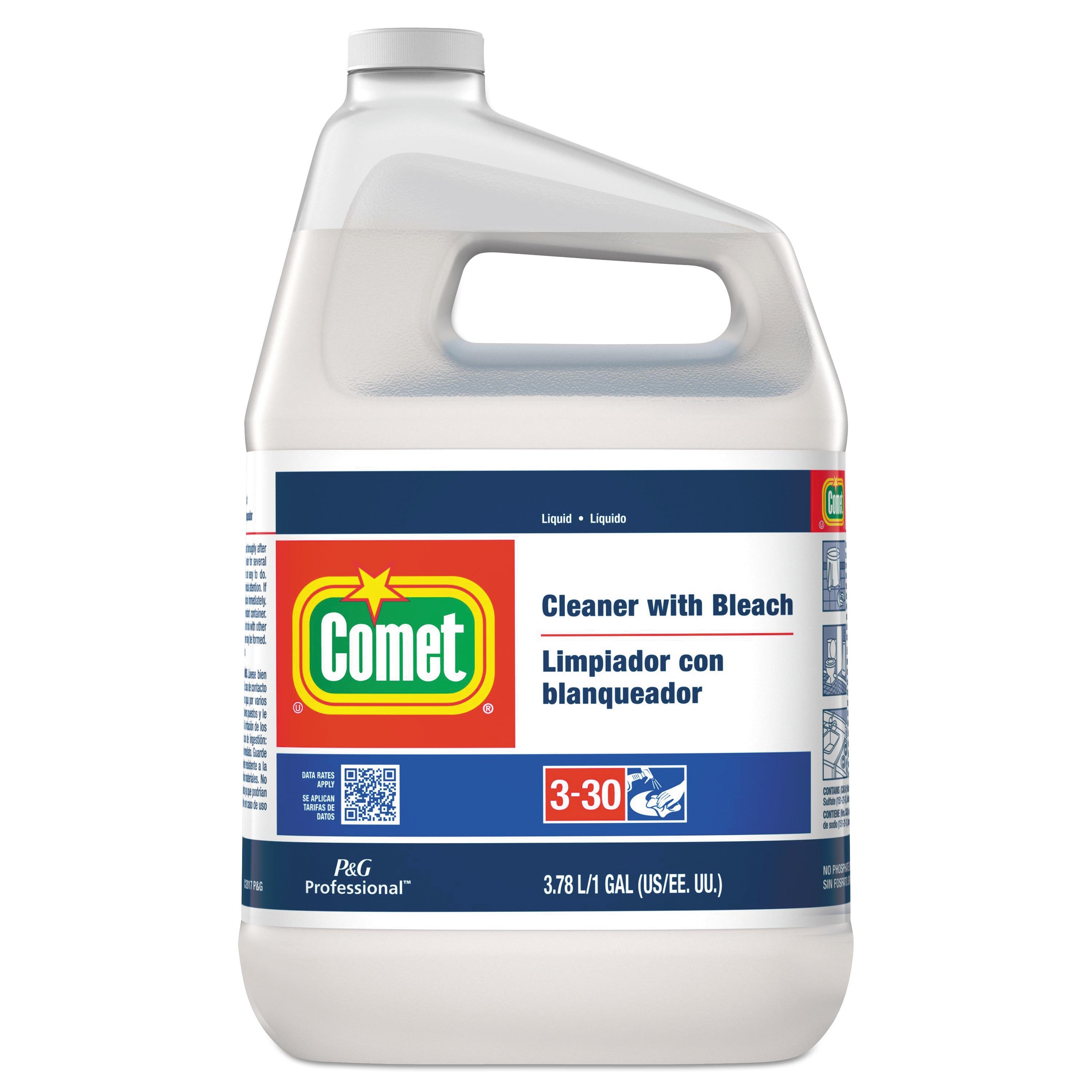 Comet® Cleaner With Bleach, Liquid, One Gallon Bottle, 3/carton