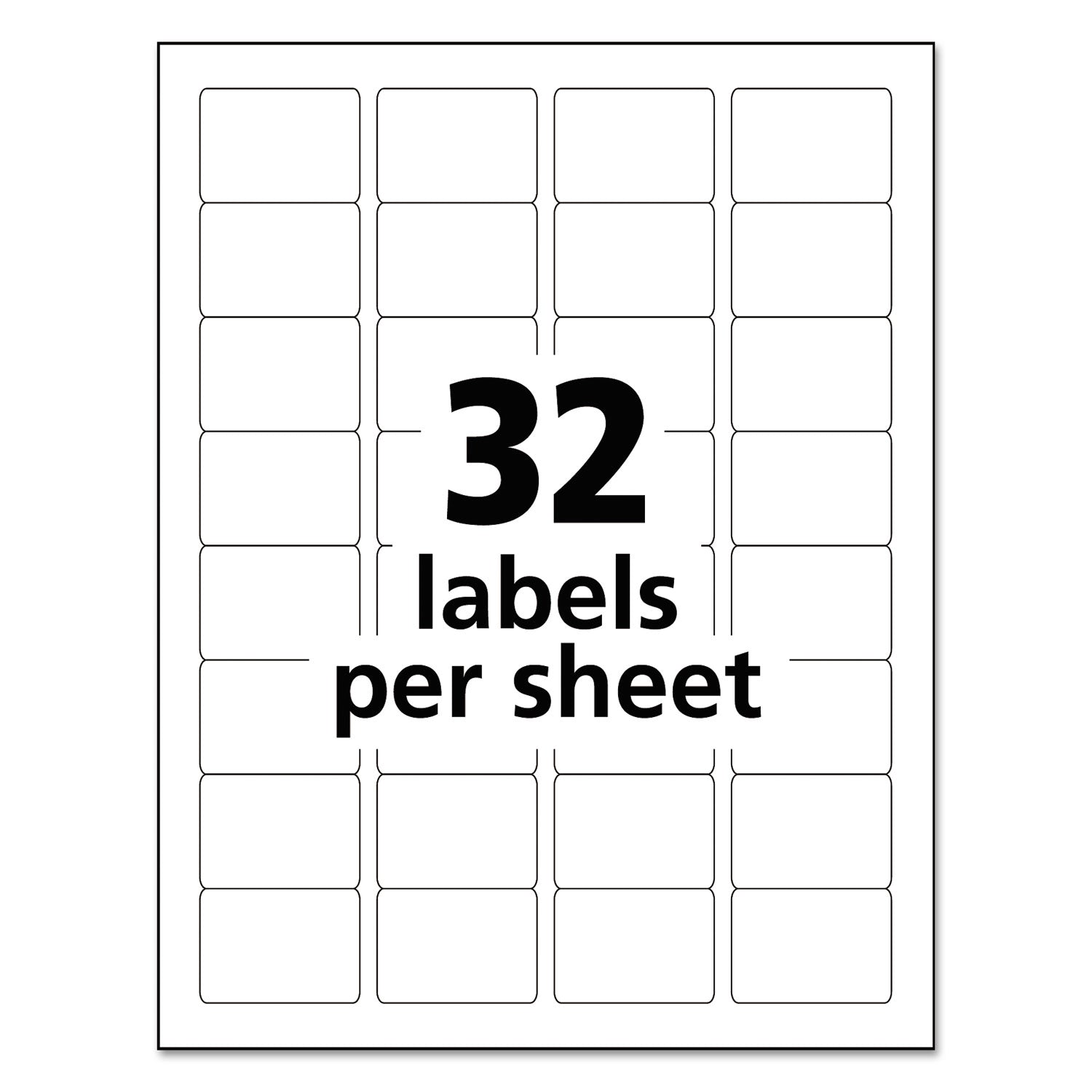 Avery® Durable Permanent Id Labels With Trueblock Technology, Laser Printers, 1.25 X 1.75, White, 32/sheet, 50 Sheets/pack