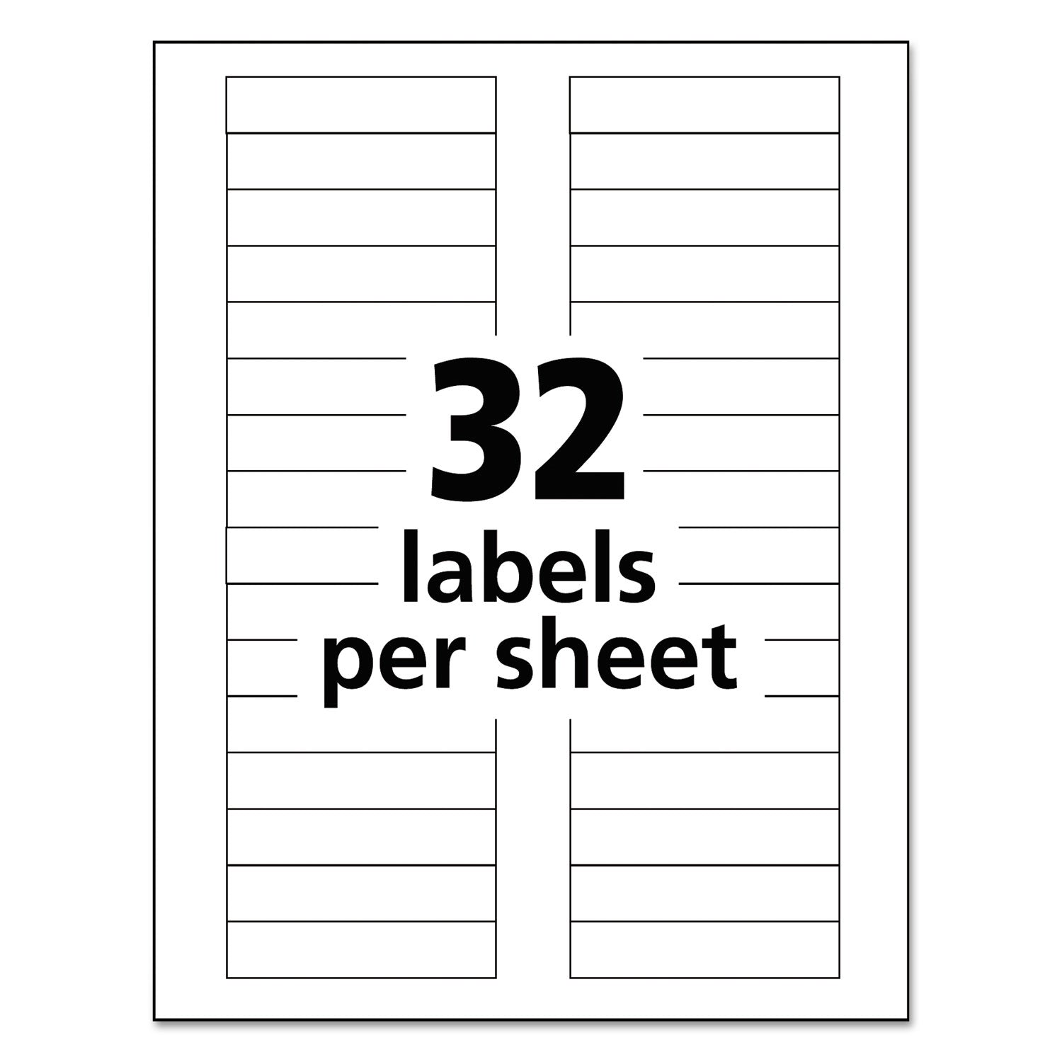 Avery® Durable Permanent Id Labels With Trueblock Technology, Laser Printers, 0.63 X 3, White, 32/sheet, 50 Sheets/pack