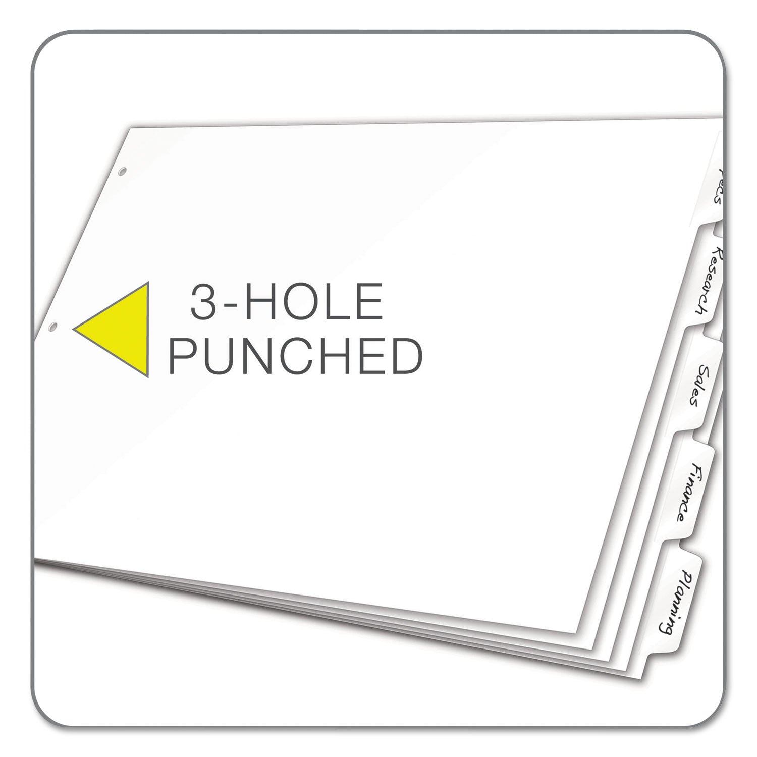 Cardinal® Write 'n Erase Tabloid Index Dividers, 5-Tab, 11 X 17, White, 1 Set